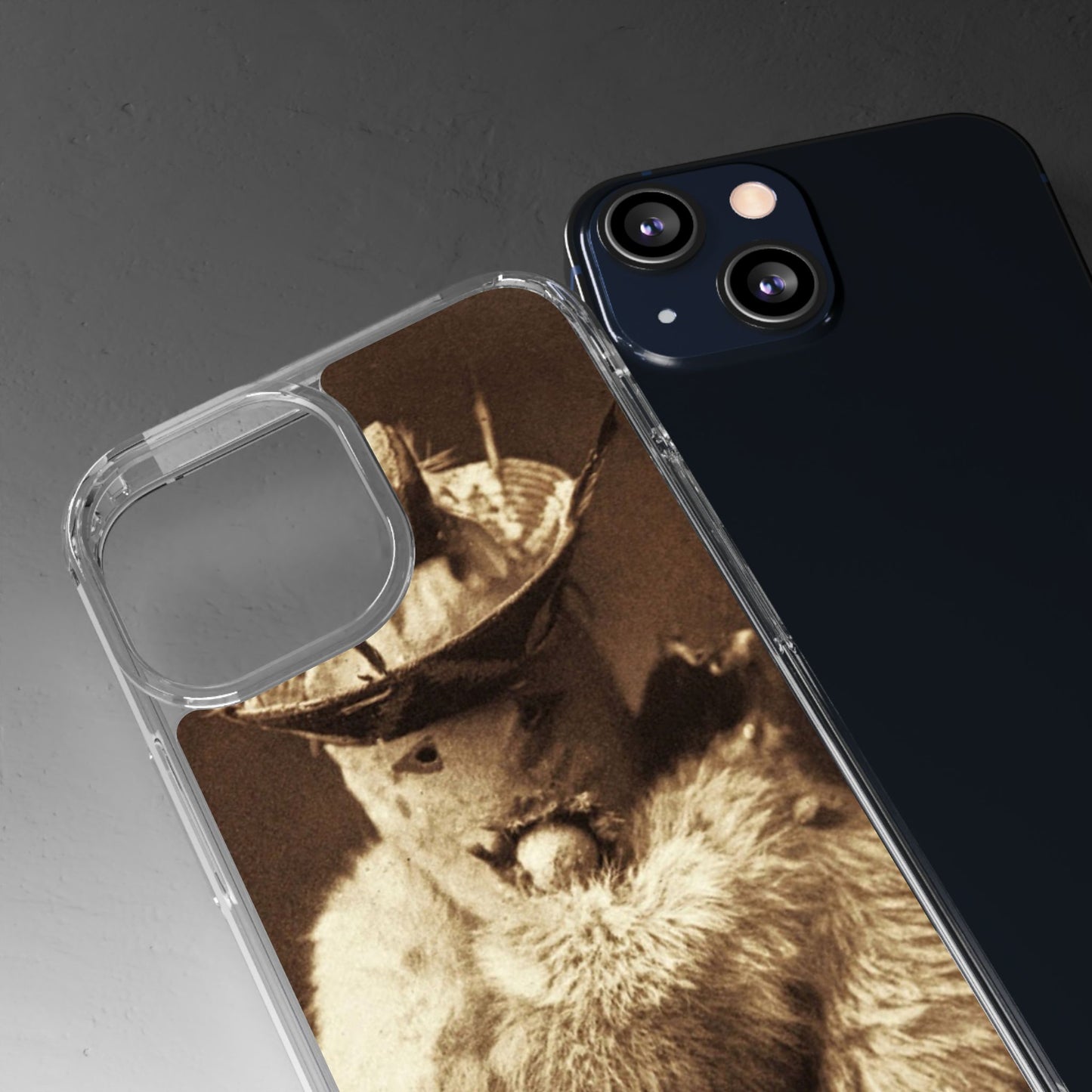 Yei Vintage Cat Photography Phone Case, Clear Cases, Unique Gift for Cat Lovers, Phone Accessory, Stylish Tech Gear, Animal Art