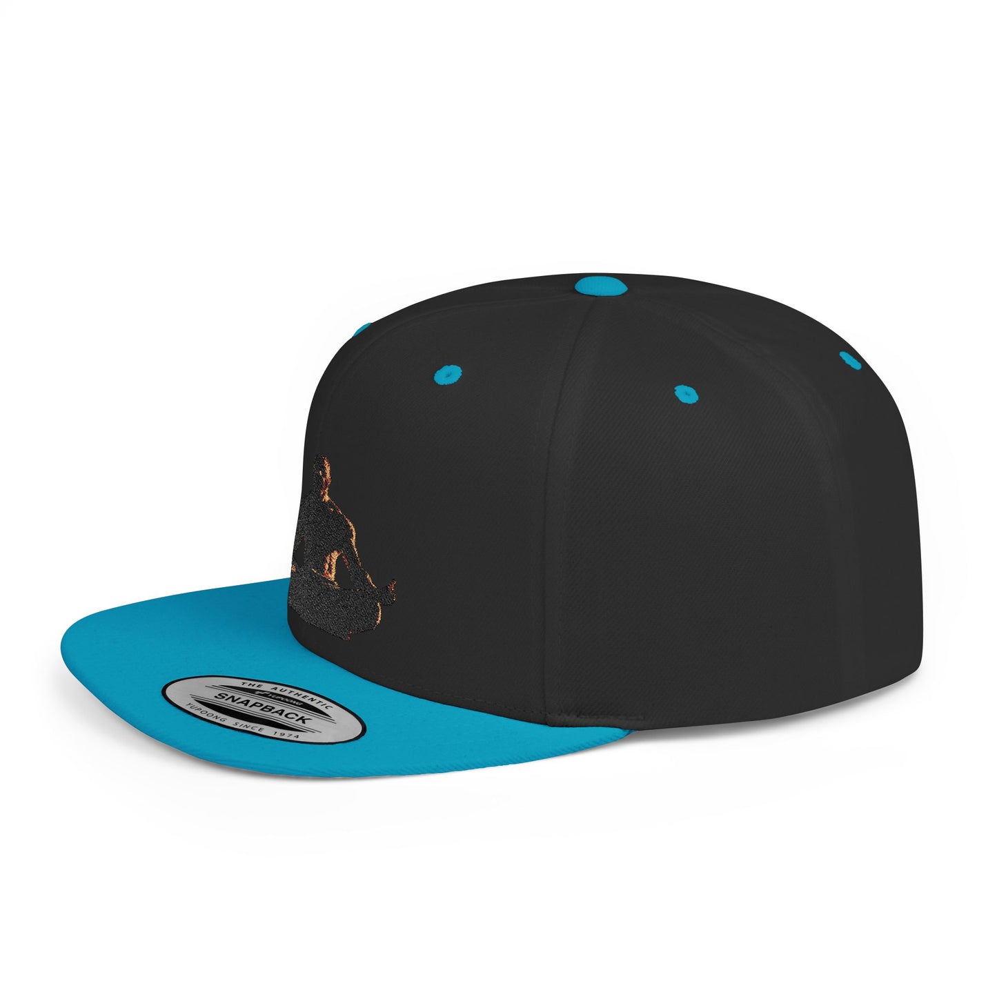 GIGA Zen Meditation Flat Bill Snapback Hat, Mindfulness Cap, Yoga Headwear, Gift for Him/Her, Casual Everyday Wear, Stylish Accessory