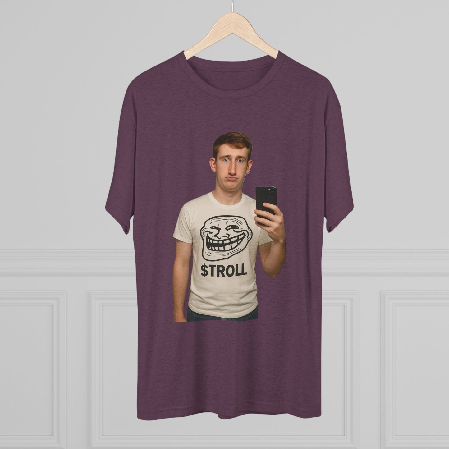 TROLL Unisex Tri-Blend Crew Tee | Funny Tee | Casual Wear | Gift for Friends | Trendy Shirt | Meme Apparel