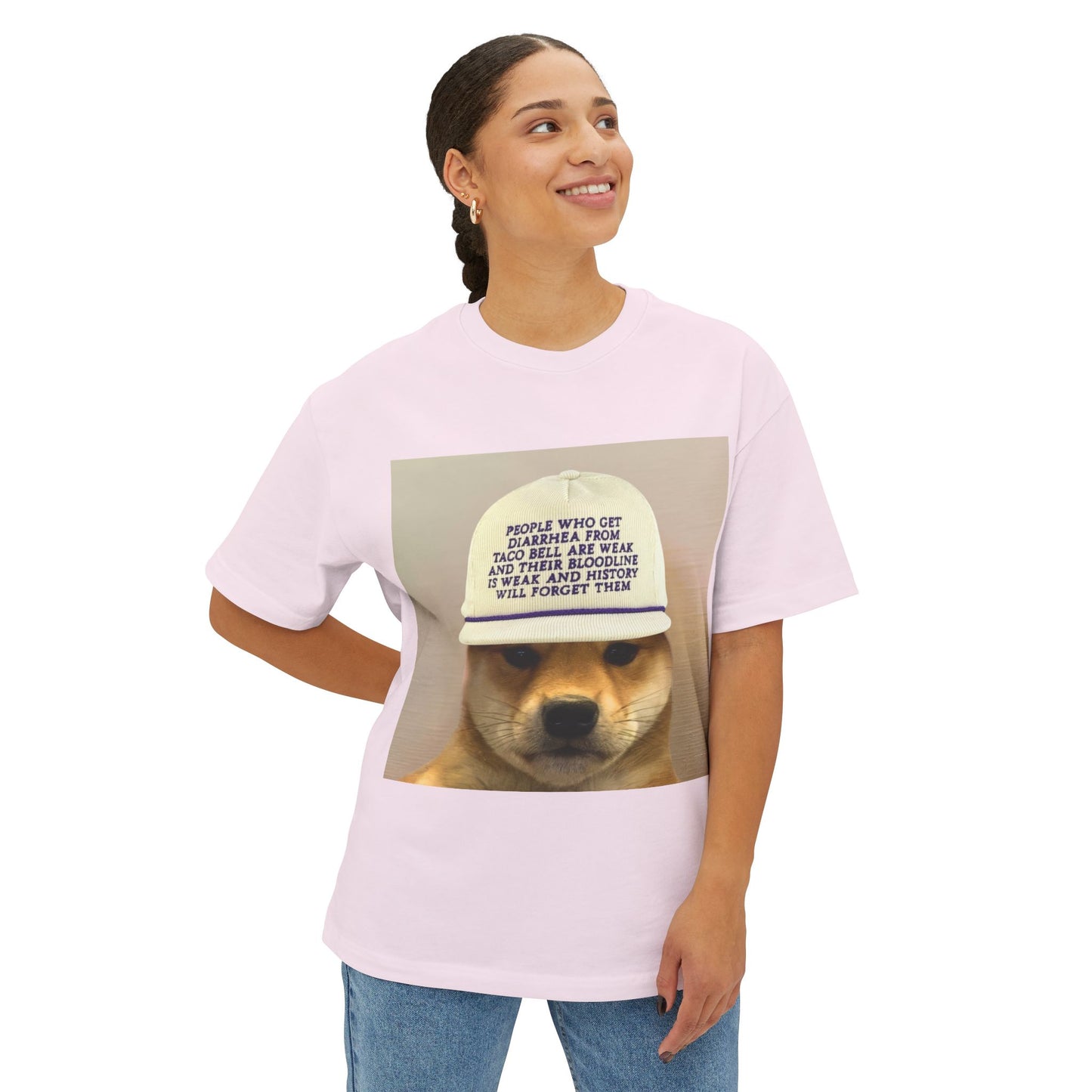WIF Humorous Dog-Themed Oversized Tee, Casual Graphic Shirt, Gift for Pet Lovers, Funny T-Shirt, Unisex Boxy Tee