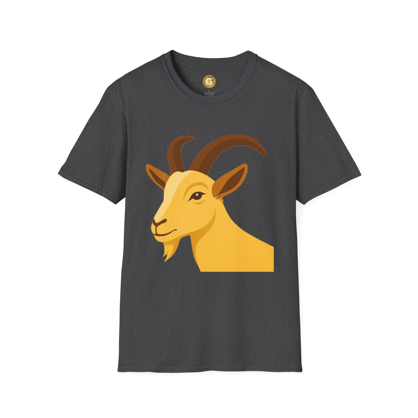 Golden Goat Unisex Softstyle T-Shirt | Cute Goat Tee for Animal Lovers, Birthday Gift, Casual Wear, Farmhouse Decor, Nature Fans