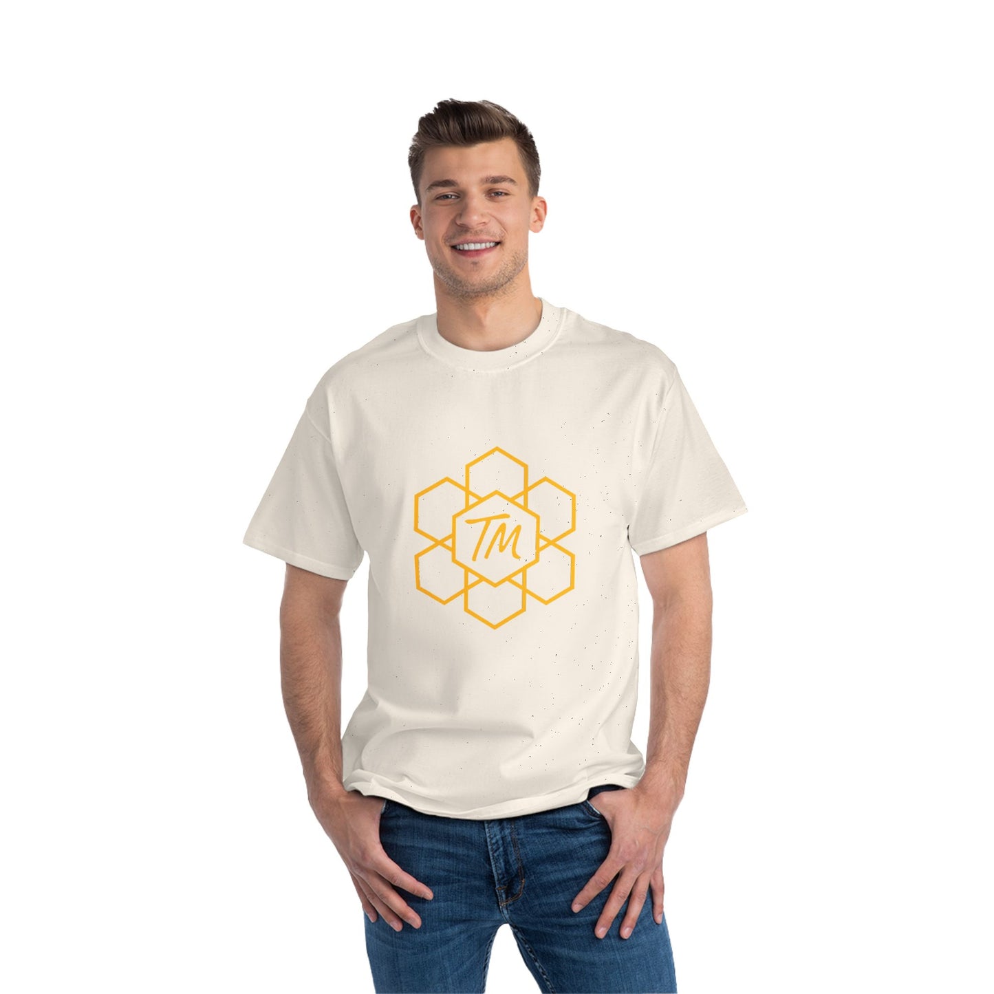 Trench Merch Short-Sleeve T-Shirt with Hexagon Design, Casual Tee for Every Day, Graphic Shirt for Gifts, Summer Wear, Unisex Apparel
