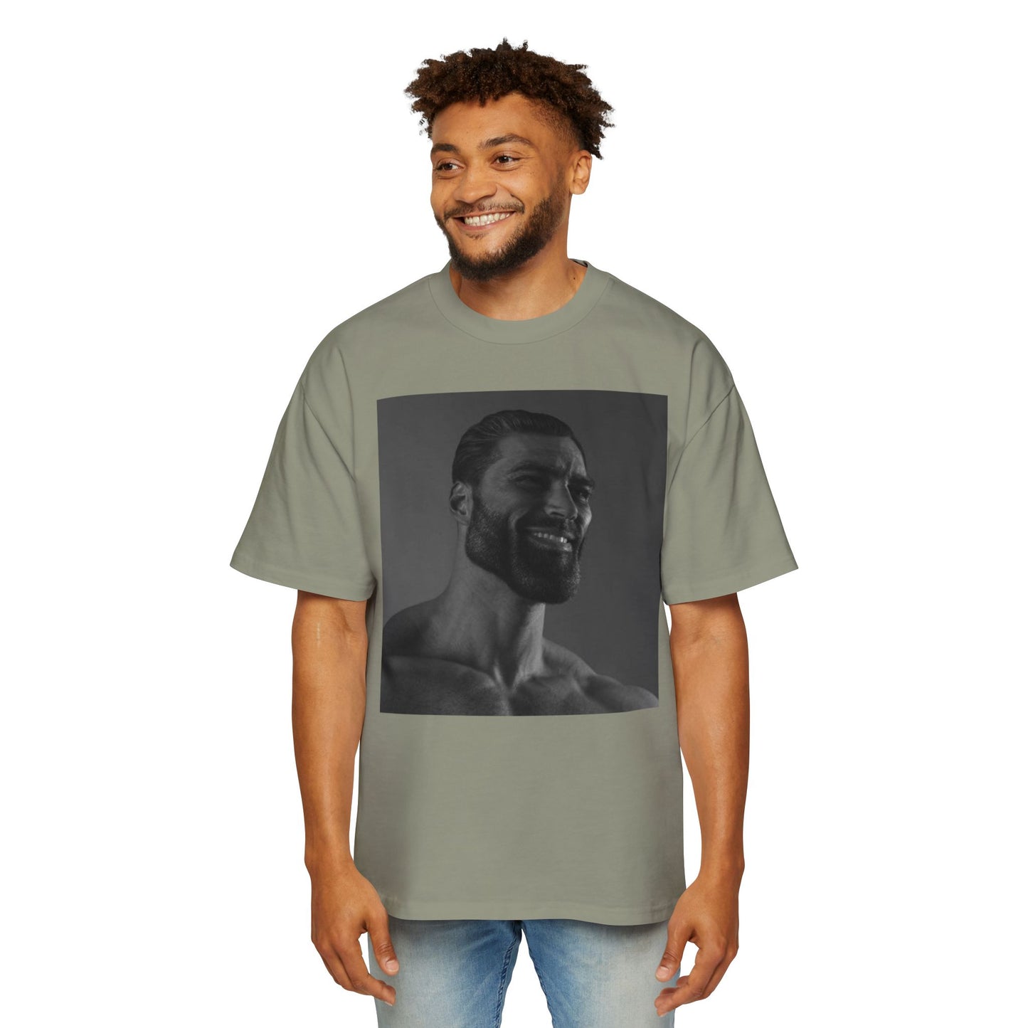 GIGA Men's Heavy Oversized Tee | Casual Streetwear Shirt, Graphic Tee, Gift for Him, Unisex Style, Trendy Apparel