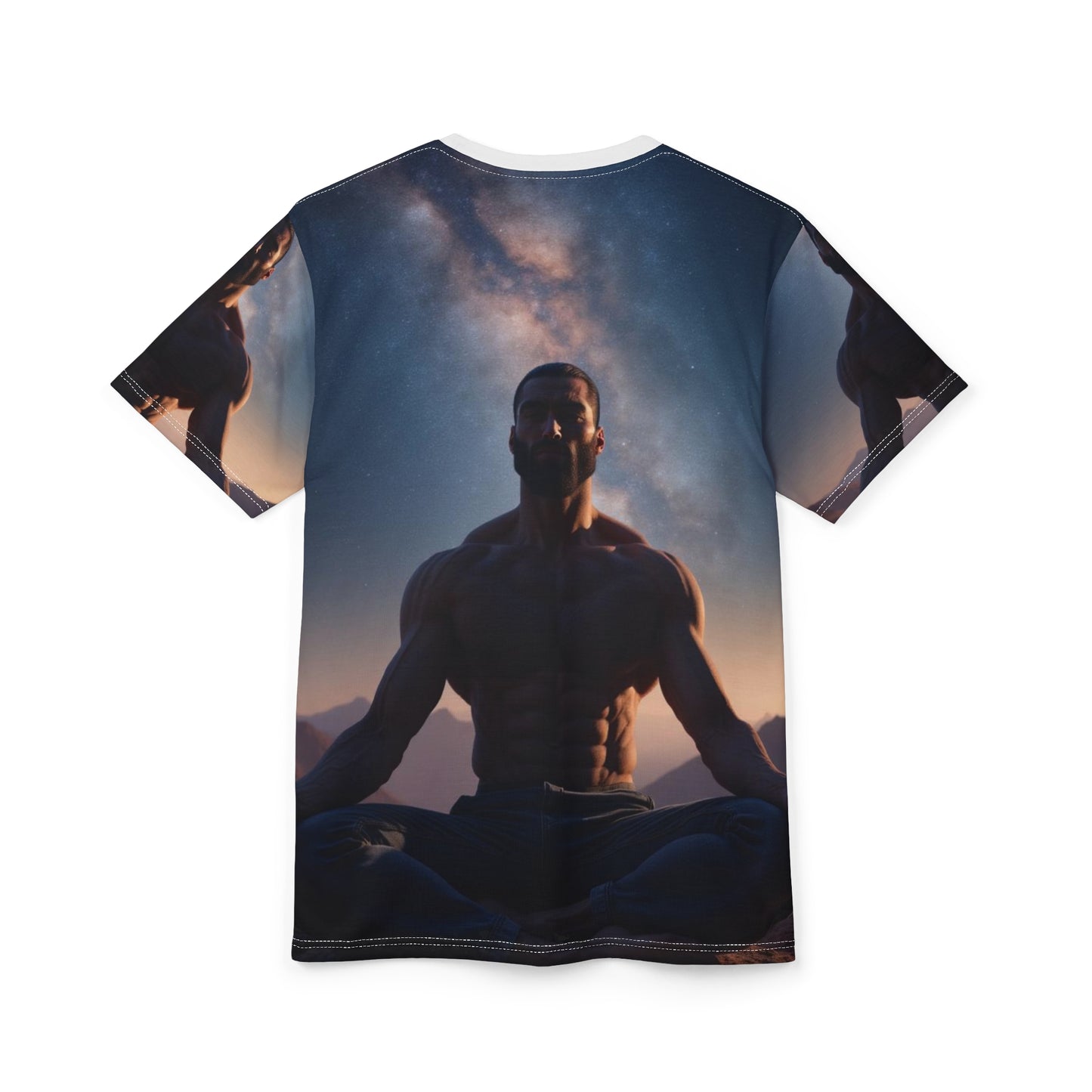 GIGA Cosmic Meditation Unisex Tee, Spiritual Shirt, Mindfulness Top, Yoga Apparel, Unique Graphic T-Shirt, Gift for Meditation Lovers