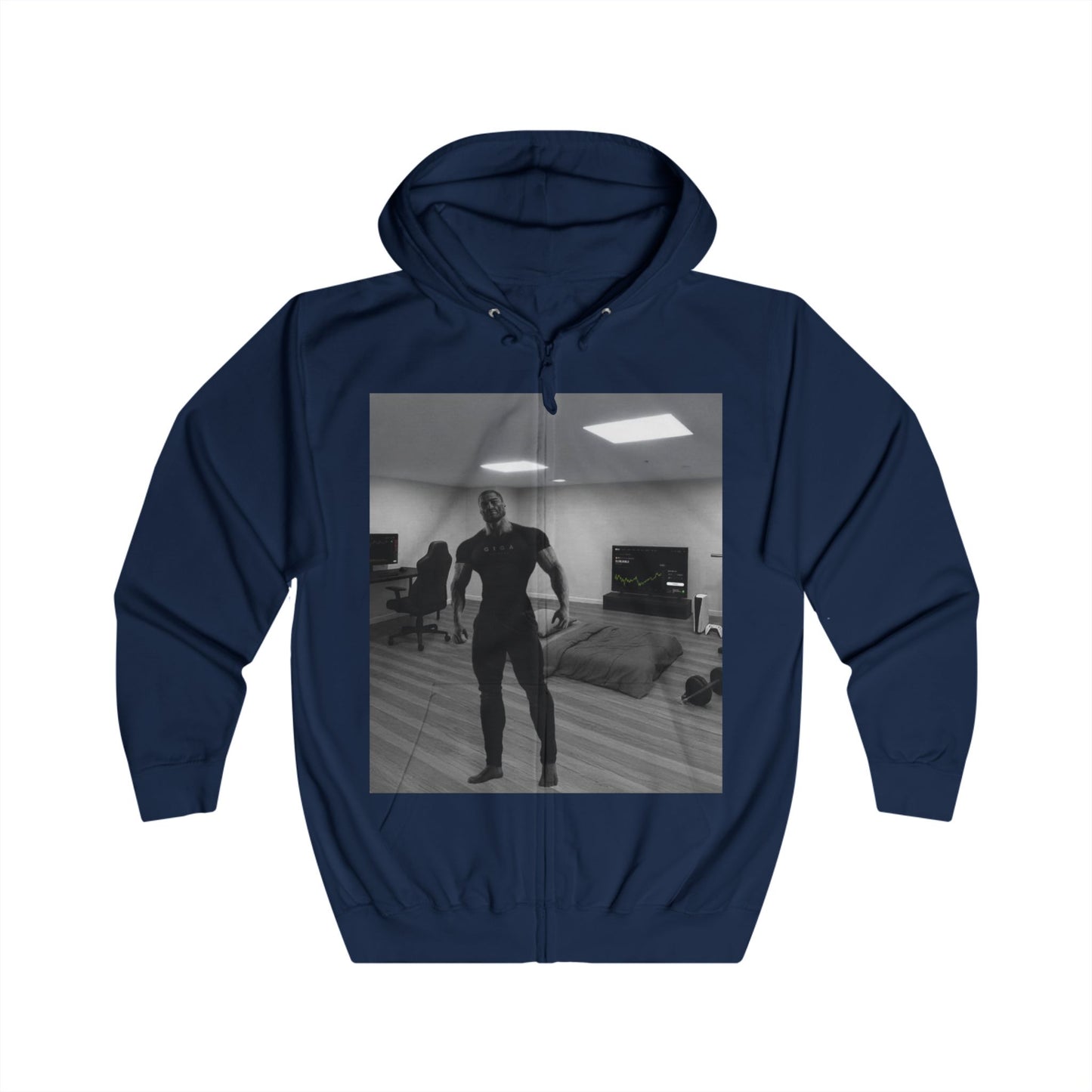 GIGA Unisex Full Zip Hoodie | Trendy Sweatshirt for Casual Outings, Gift for Friends, Gym Wear, Unique Fashion Statement