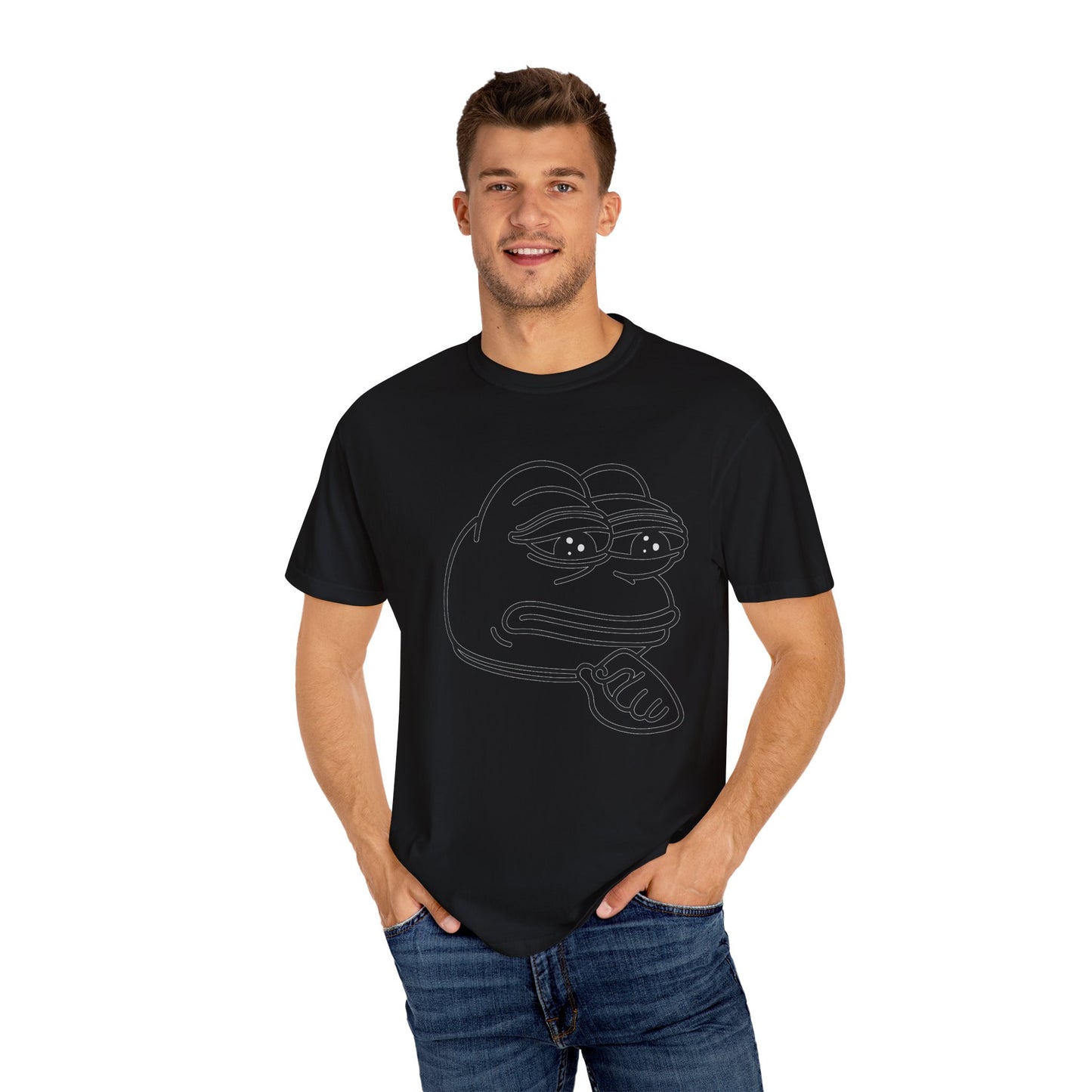 Thoughtful Pepe Unisex T-Shirt, Funny Graphic Tee, Gift for Friends, Casual Wear, Meme Inspired Fashion