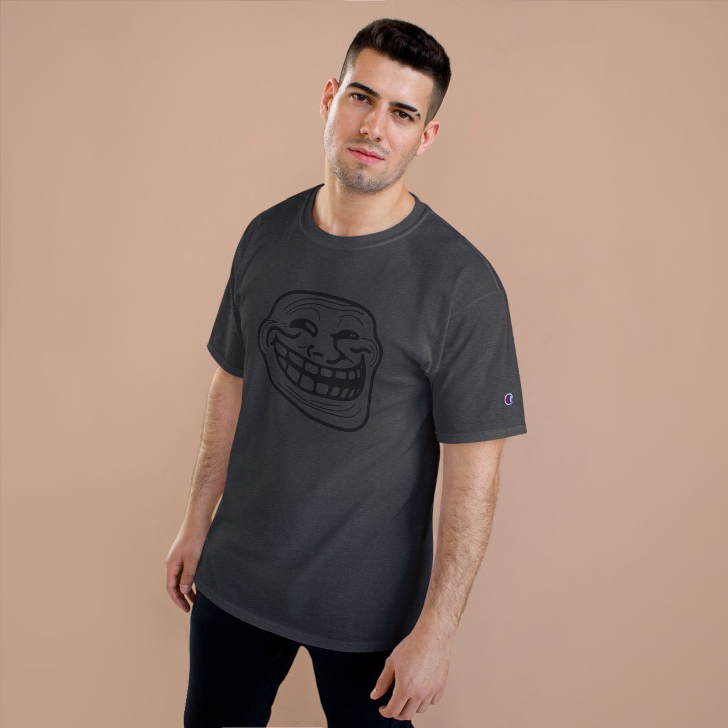 TROLL Funny Meme Champion T-Shirt, Humor Shirt, Gift for Gamers, Casual Wear, Laughing Face Tee, Perfect for Parties