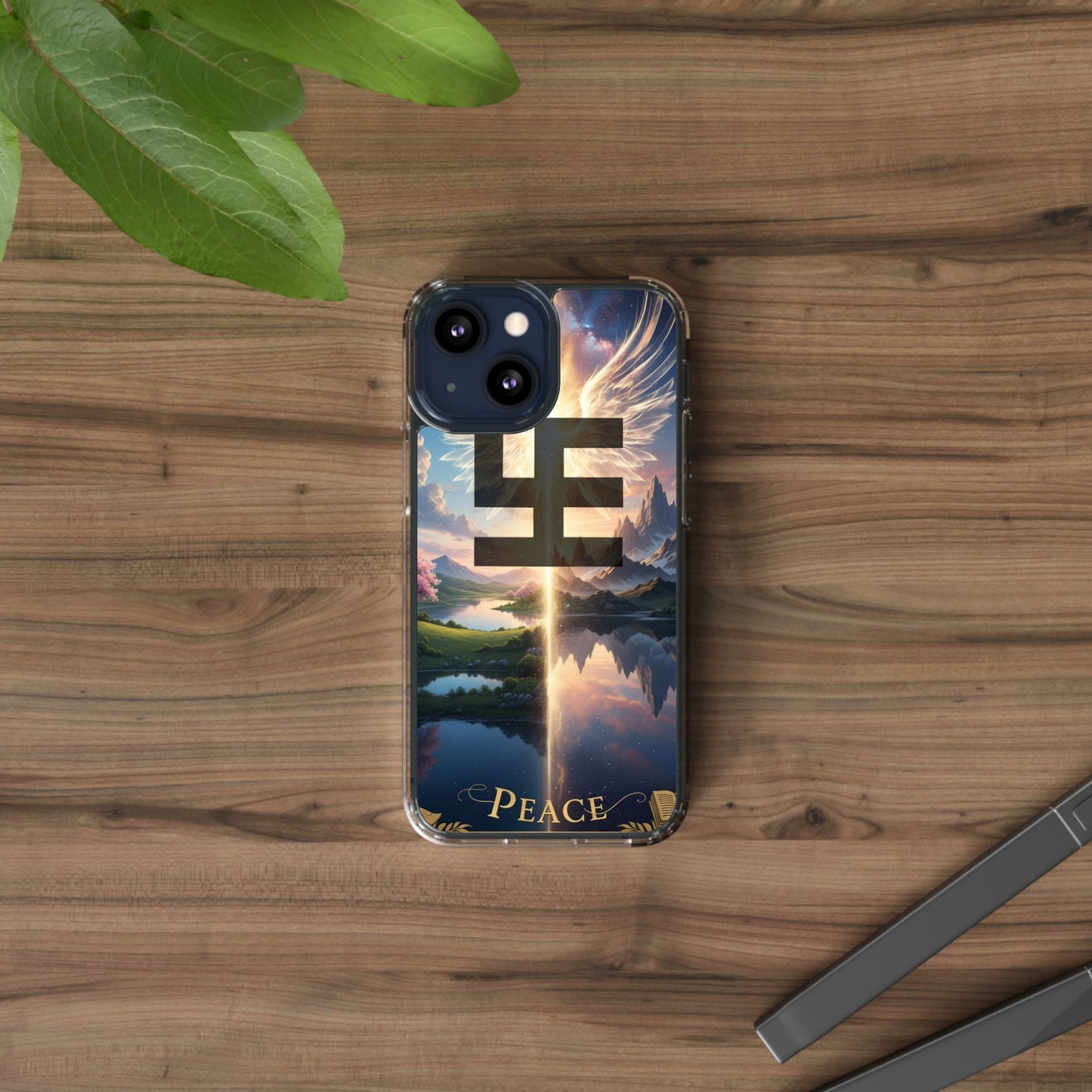 Swasticoin Peaceful Clear Phone Cases, Phone Accessories, Minimalist Design, Nature Lover Gifts, Transparent Phone Cover, Unique Art Case