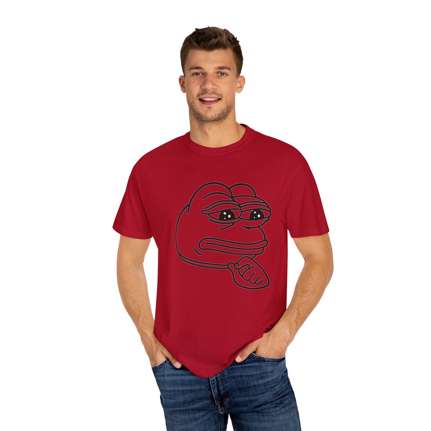 Thoughtful Pepe Unisex T-Shirt, Funny Graphic Tee, Gift for Friends, Casual Wear, Meme Inspired Fashion