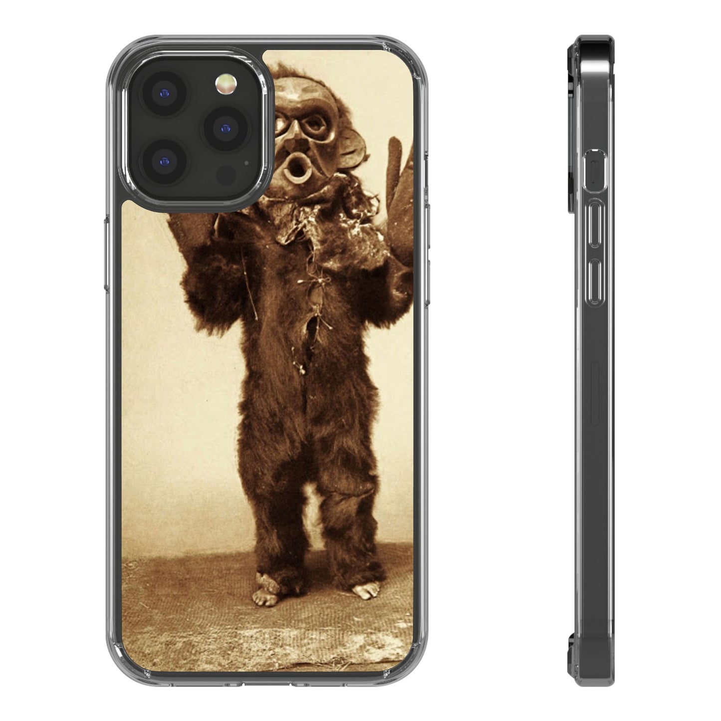 Yei Vintage Monster Clear Phone Case, Unique Phone Cover, Halloween Gift, Retro Style Case, Fun Accessories