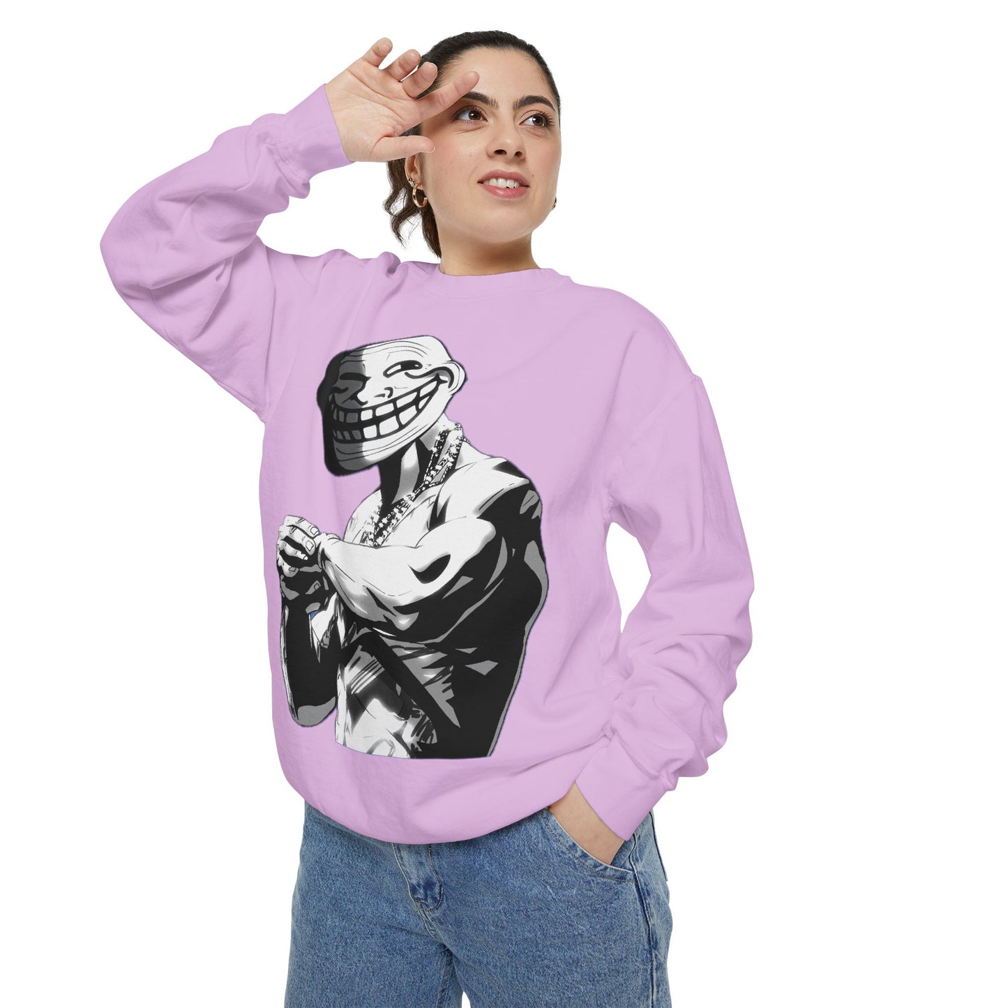 TROLL Stylish Unisex Sweatshirt with Playful Graphic, Trendy Streetwear, Cozy and Casual, Perfect Gift for Any Occasion, Unique Art Design