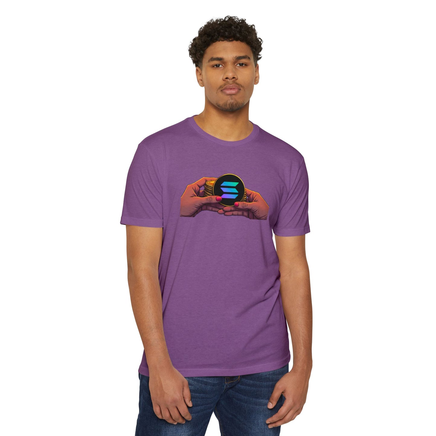Solana Hands Unisex Jersey T-shirt, Graphic Tee, Trendy Apparel, Gift for Him/Her, Casual Wear, Perfect for Tech Lovers