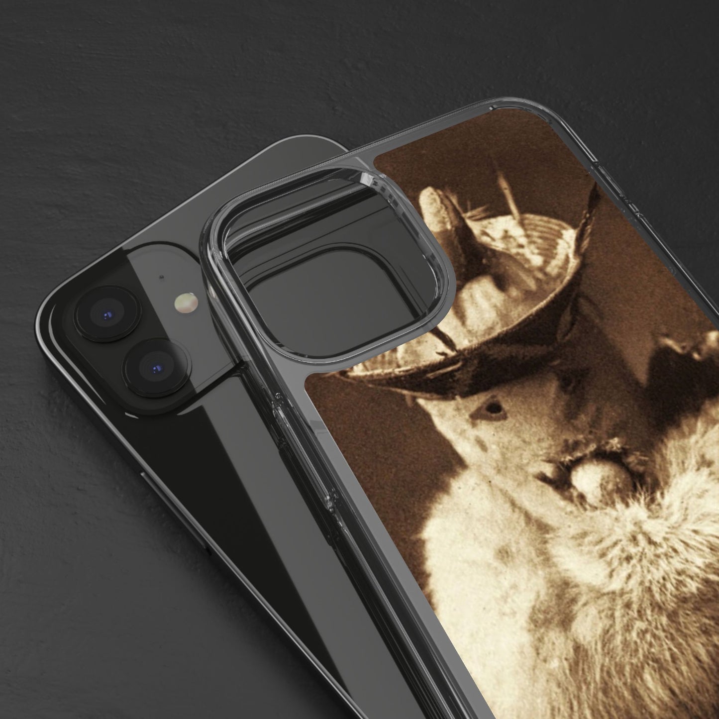Yei Vintage Cat Photography Phone Case, Clear Cases, Unique Gift for Cat Lovers, Phone Accessory, Stylish Tech Gear, Animal Art