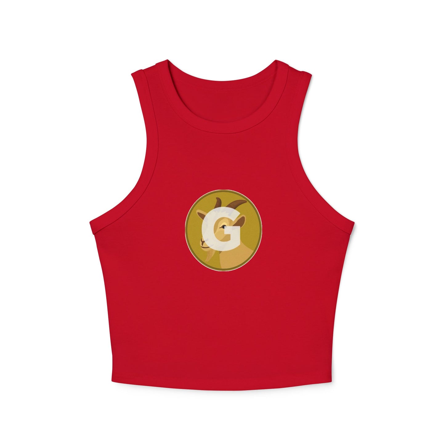 Goat Women's Micro Rib Racer Tank Top with Custom Graphic, Casual Layering Piece, Perfect for Summer, Beach Trips, Festivals, Workout Wear