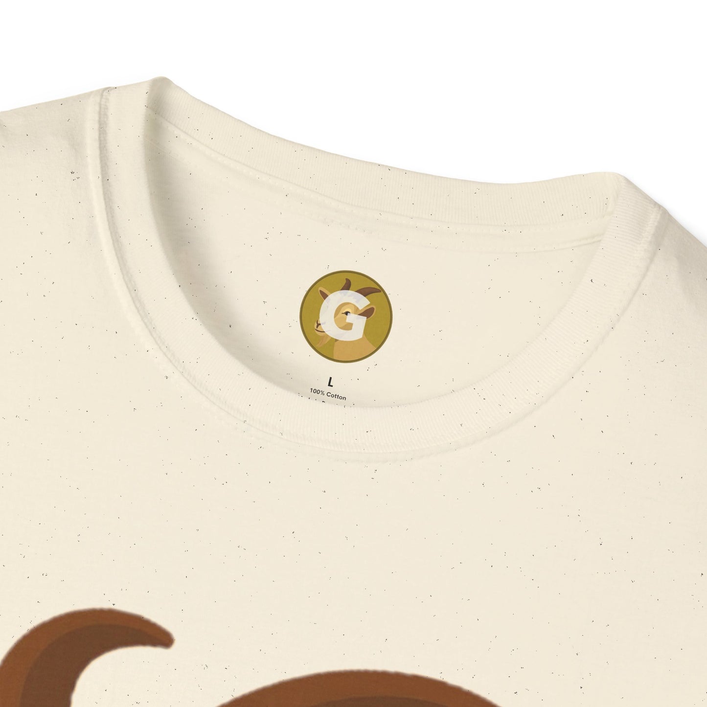 Golden Goat Unisex Softstyle T-Shirt | Cute Goat Tee for Animal Lovers, Birthday Gift, Casual Wear, Farmhouse Decor, Nature Fans