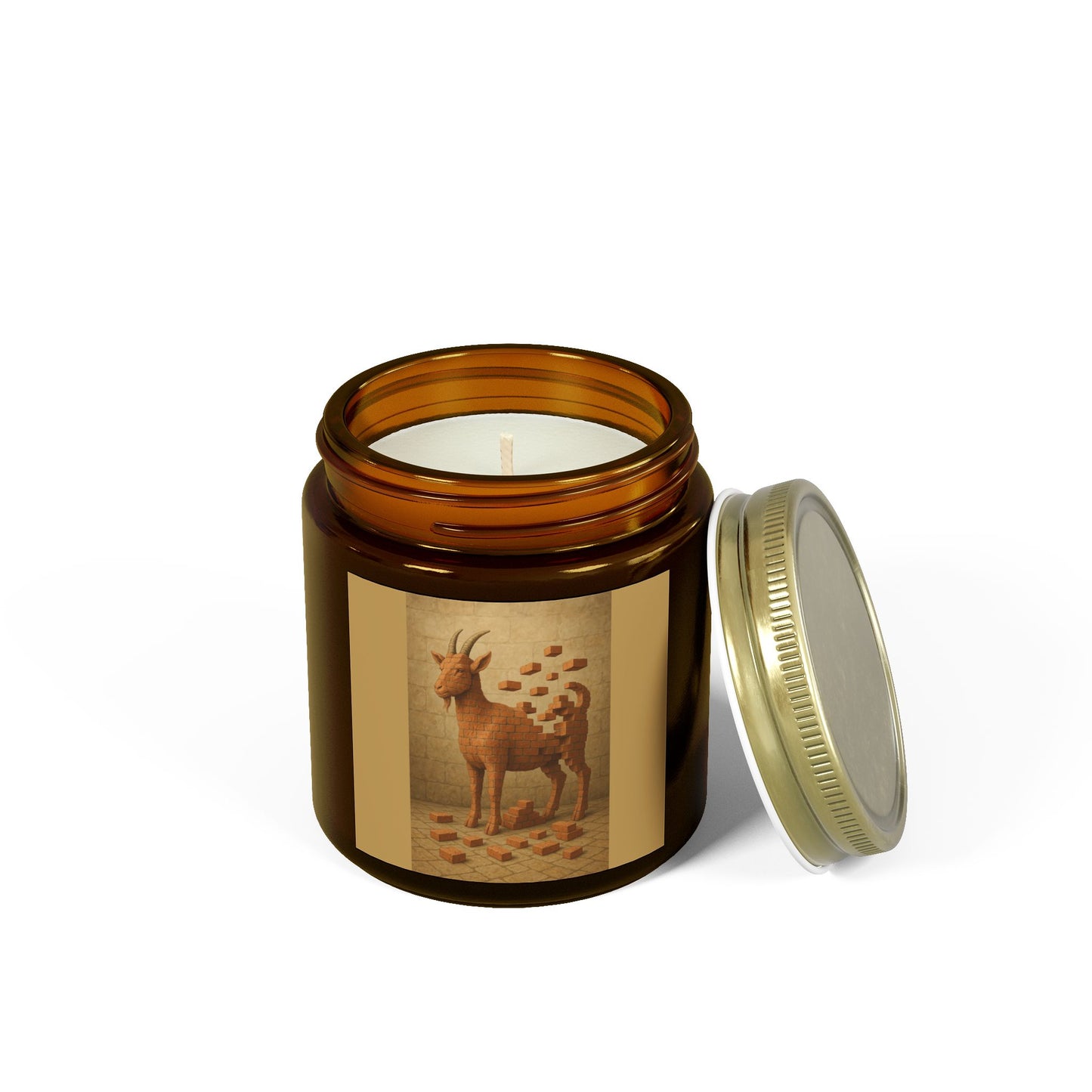 Bricked Goat. Coconut Apricot Scented Candle, Cozy Home Decor, Goat Design Candle, Aromatherapy Gift, Unique Gift Idea, Relaxation Product