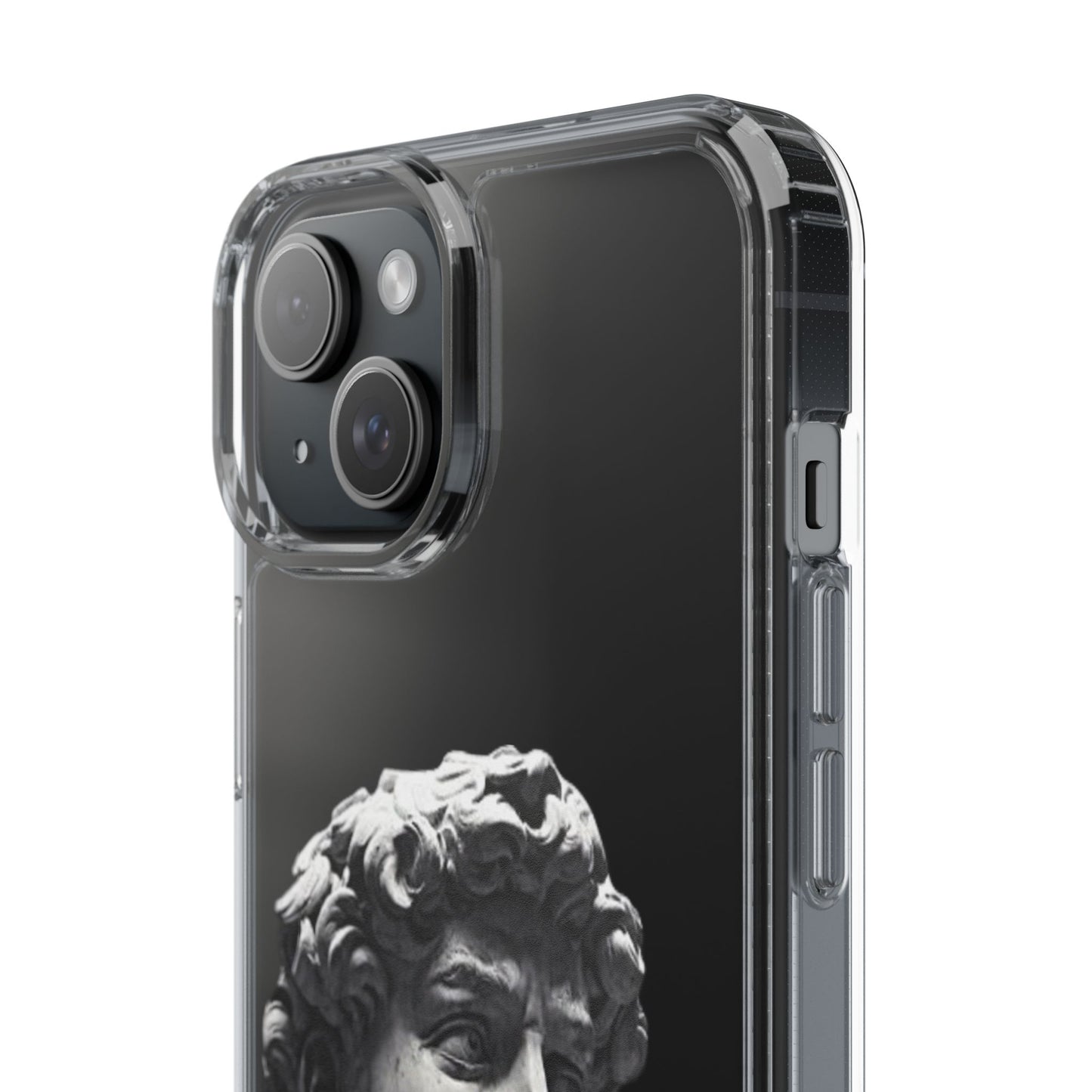 @ye Clear Phone Case with David Statue Design, Modern Phone Accessory for Art Lovers, Unique Gift, Customizable Compatible Soft Case
