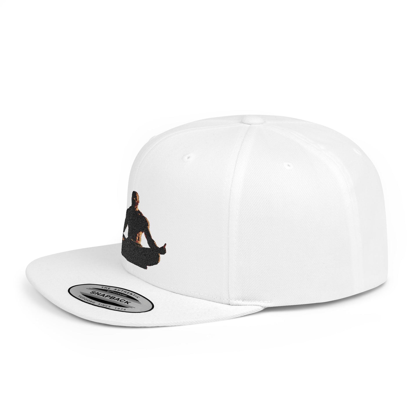 GIGA Zen Meditation Flat Bill Snapback Hat, Mindfulness Cap, Yoga Headwear, Gift for Him/Her, Casual Everyday Wear, Stylish Accessory