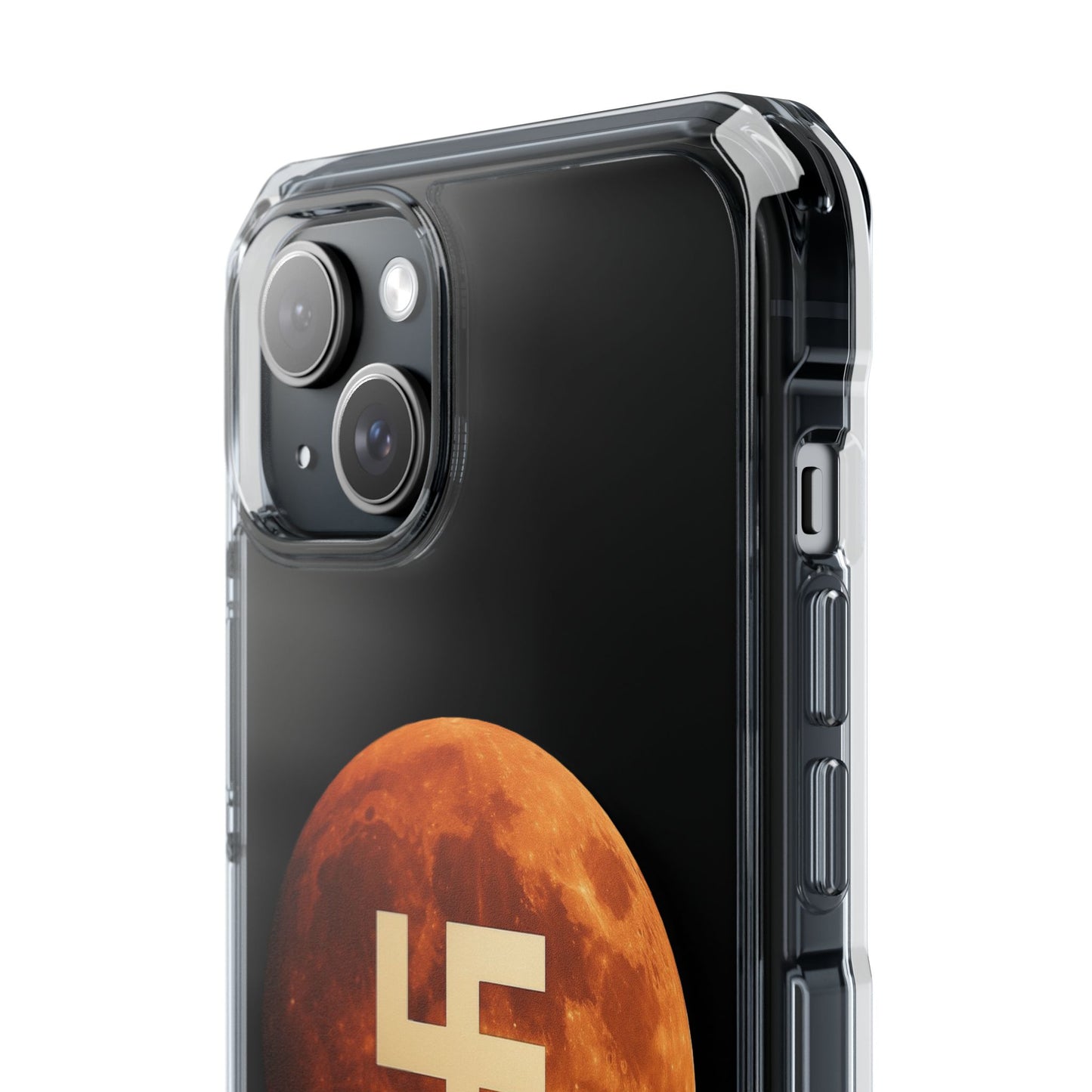 Swasticoin Magnetic Phone Case with Lunar Design, Unique Phone Accessory, Shockproof Clear Case, Stylish Phone Cover, Gift for Tech Lovers