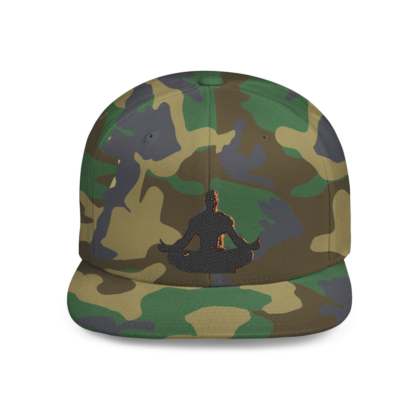 GIGA Zen Meditation Flat Bill Snapback Hat, Mindfulness Cap, Yoga Headwear, Gift for Him/Her, Casual Everyday Wear, Stylish Accessory