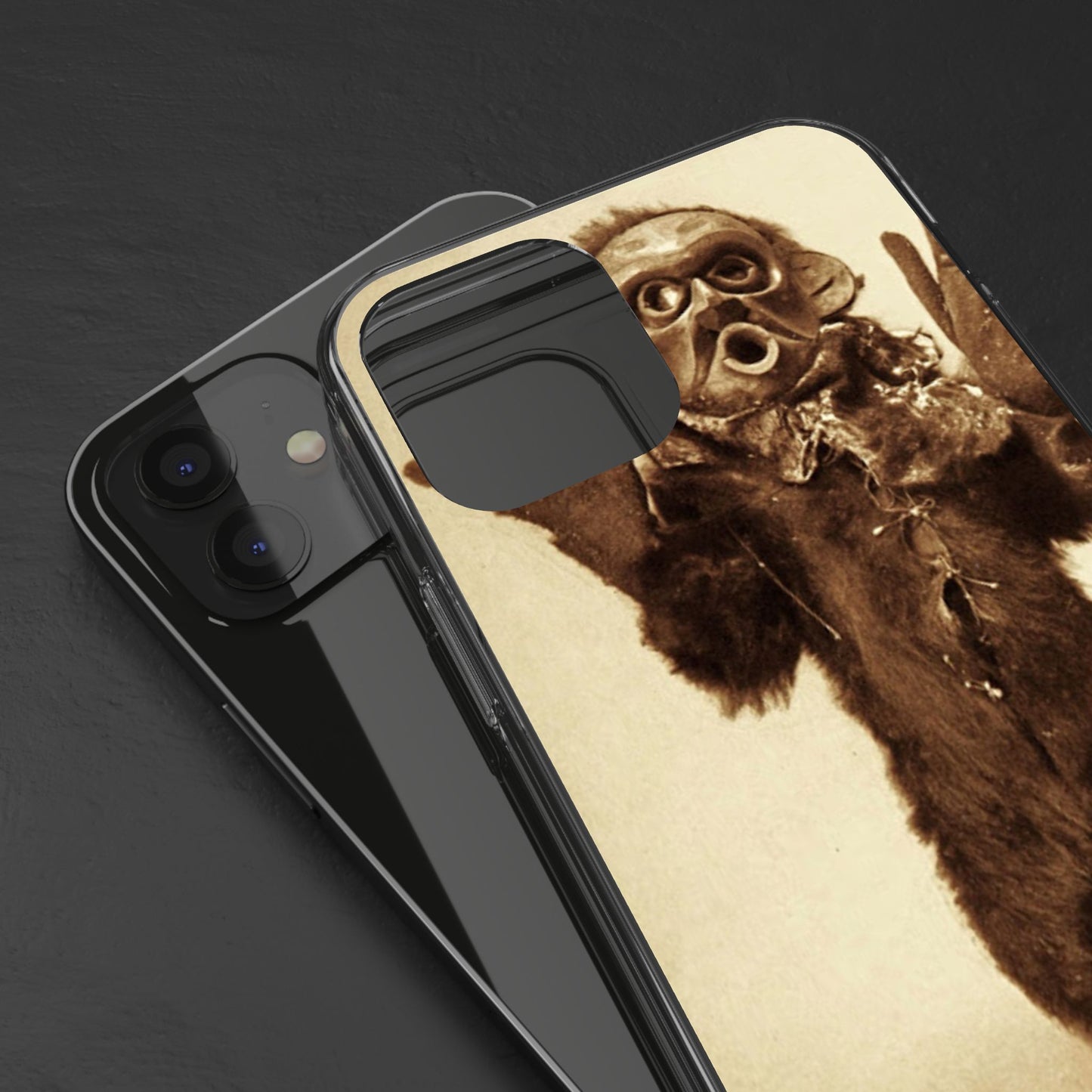 Yei Vintage Monster Clear Phone Case, Unique Phone Cover, Halloween Gift, Retro Style Case, Fun Accessories