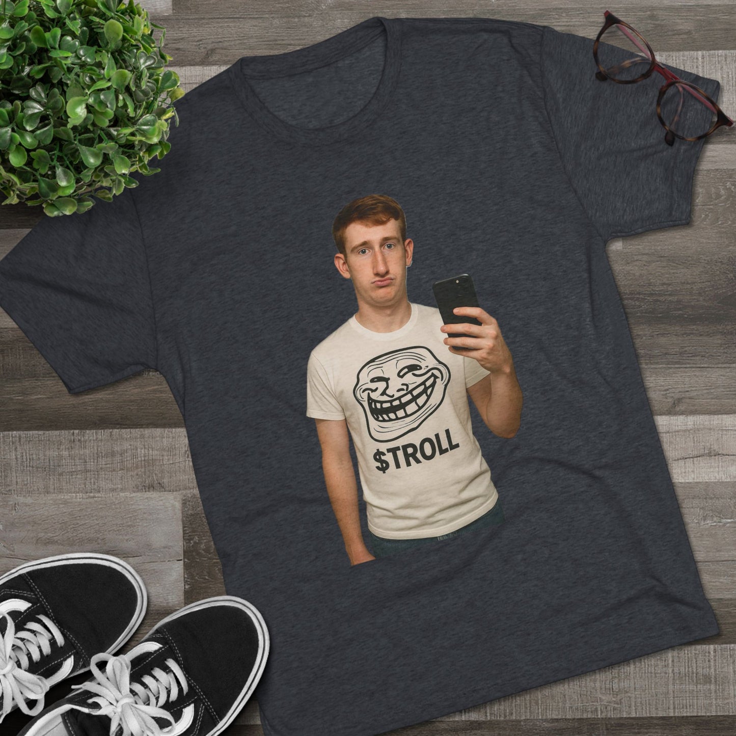 TROLL Unisex Tri-Blend Crew Tee | Funny Tee | Casual Wear | Gift for Friends | Trendy Shirt | Meme Apparel