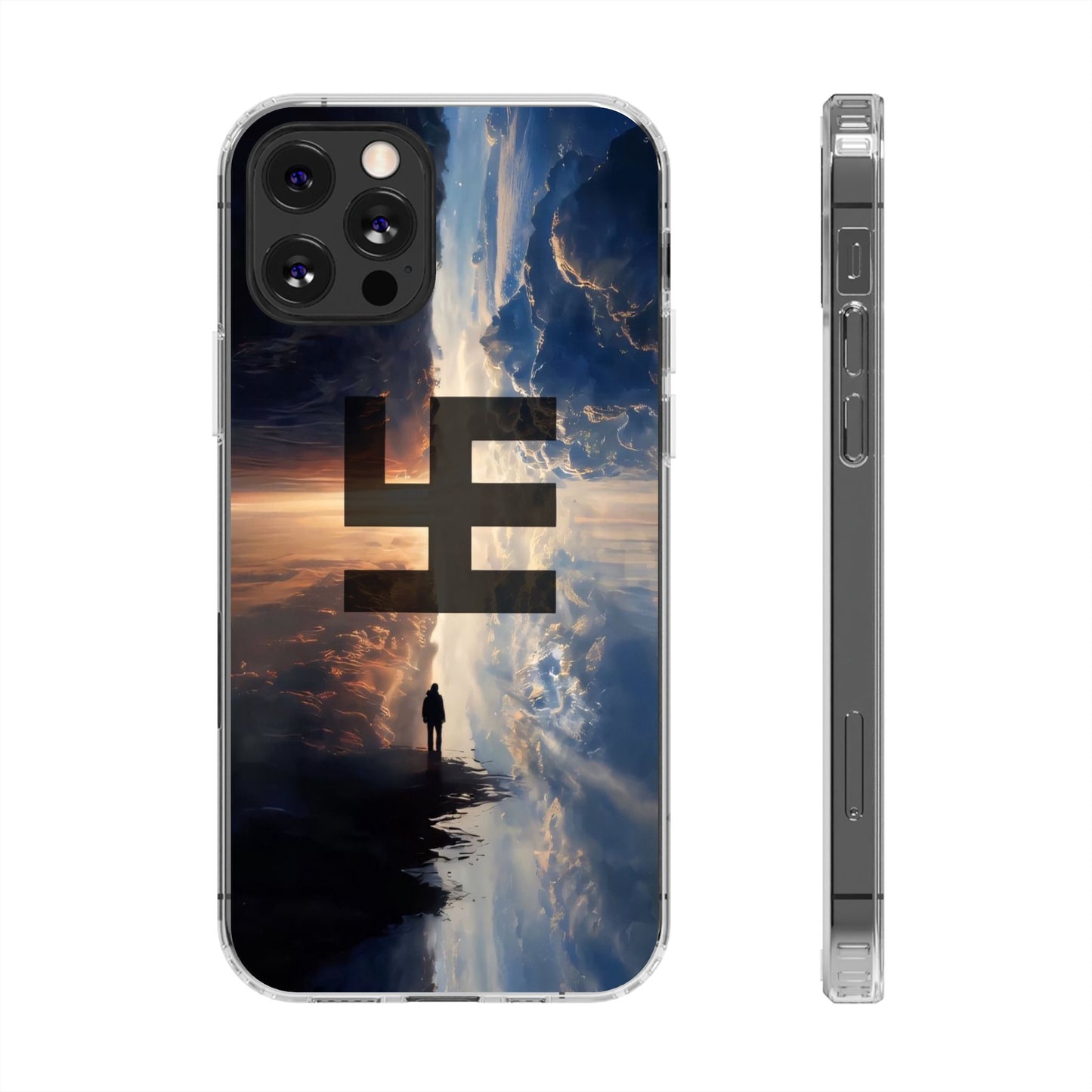 Swasticoin Nature-Themed Clear Phone Case, Unique Phone Cover with Scenic Design, Eco-Friendly Protection, Gift for Travelers, Custom Phone Accessory