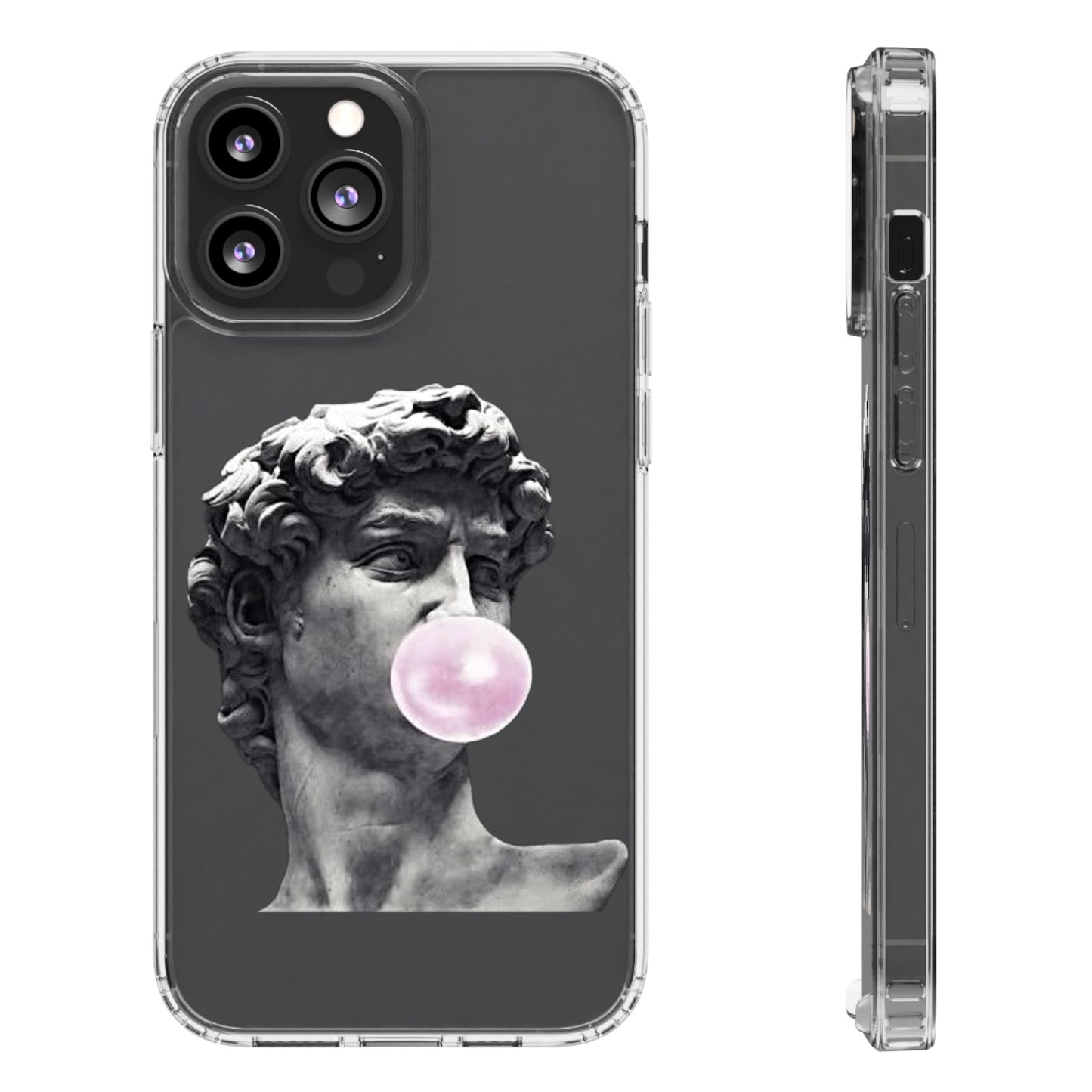 @ye Clear Phone Case with David Statue Design, Modern Phone Accessory for Art Lovers, Unique Gift, Customizable Compatible Soft Case