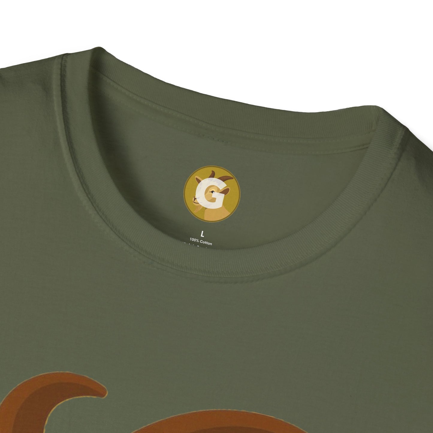 Golden Goat Unisex Softstyle T-Shirt | Cute Goat Tee for Animal Lovers, Birthday Gift, Casual Wear, Farmhouse Decor, Nature Fans