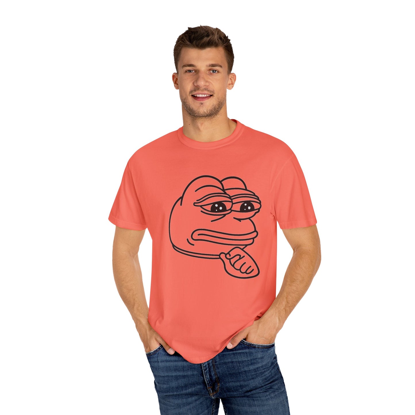 Thoughtful Pepe Unisex T-Shirt, Funny Graphic Tee, Gift for Friends, Casual Wear, Meme Inspired Fashion