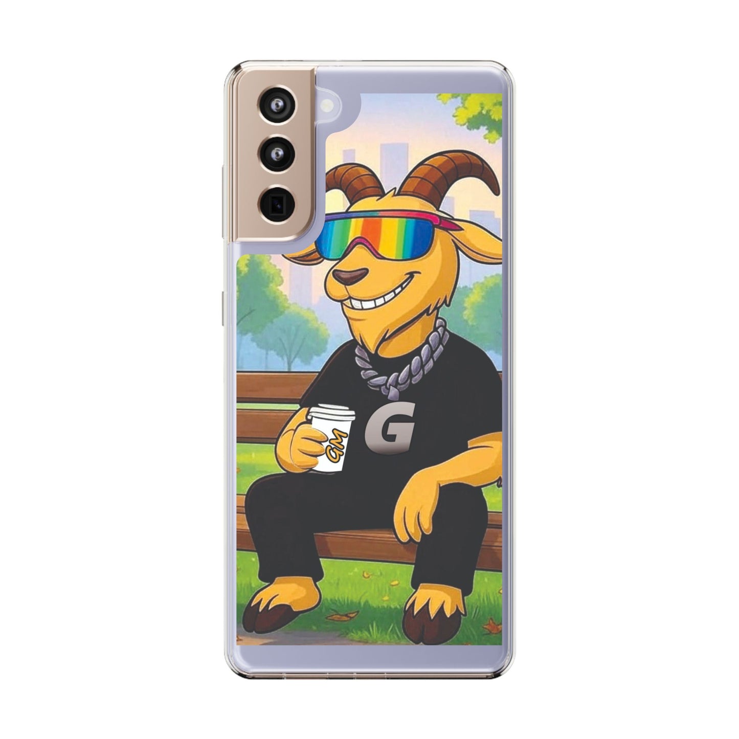 Vibrant Goat Clear Phone Case, Fun Smartphone Cover, Animal Lover Gift, Stylish Tech Accessory, Unique Phone Protection