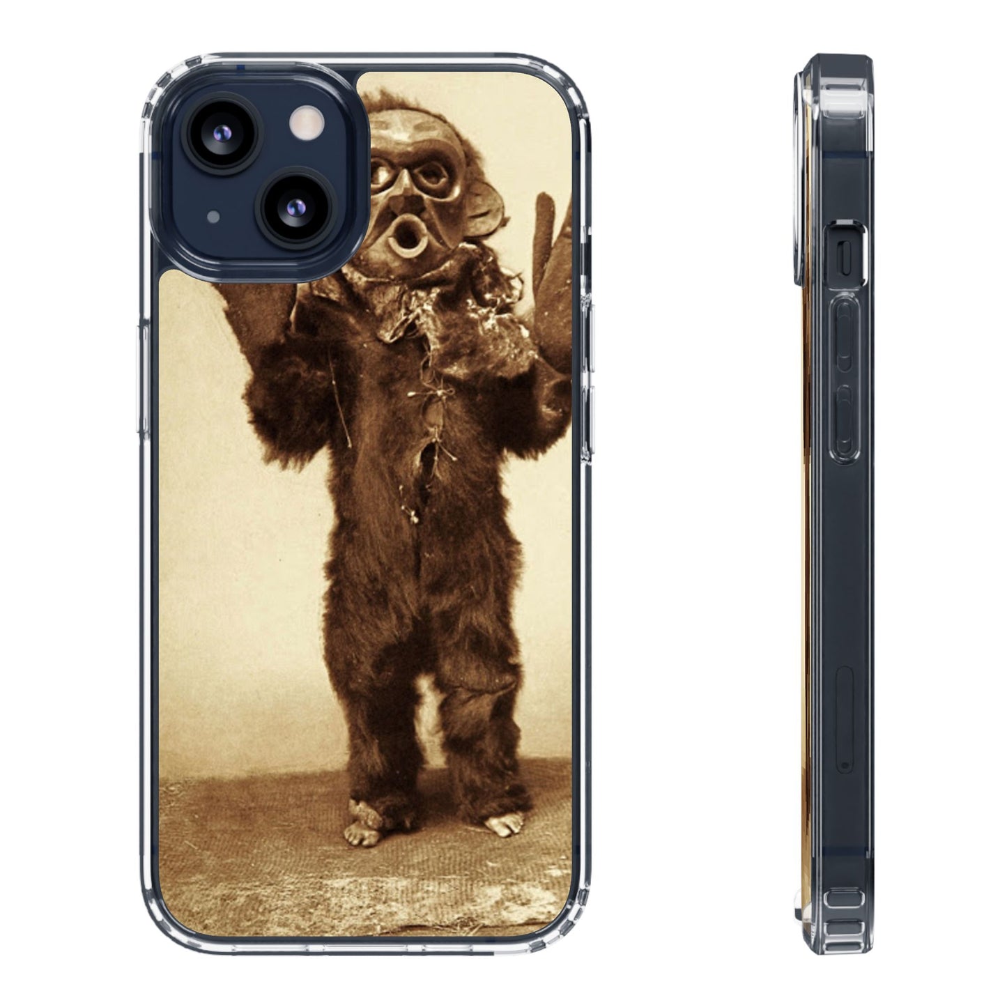Yei Vintage Monster Clear Phone Case, Unique Phone Cover, Halloween Gift, Retro Style Case, Fun Accessories
