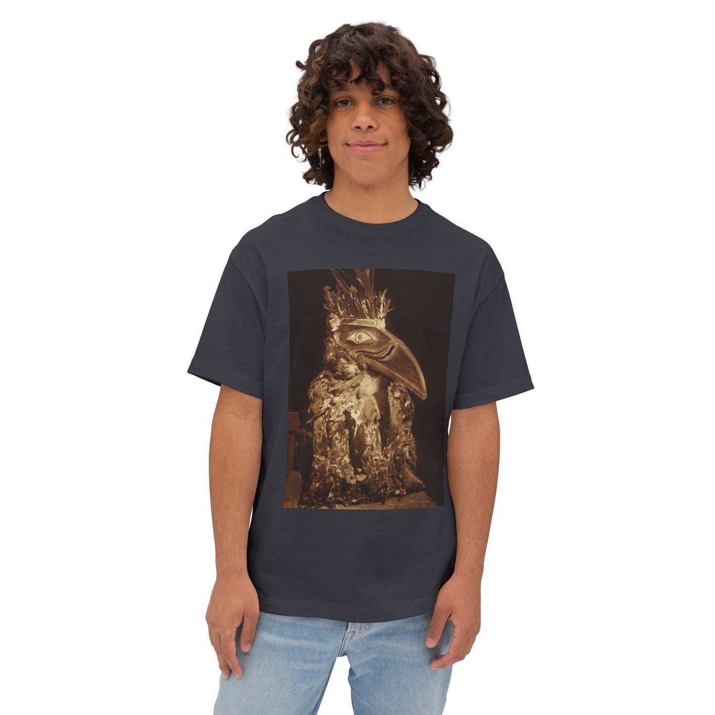 Yei Artistic Oversized Boxy Tee - Unique Graphic Tee, Statement Shirt, Casual Wear, Gift for Art Lovers, Trendy Streetwear