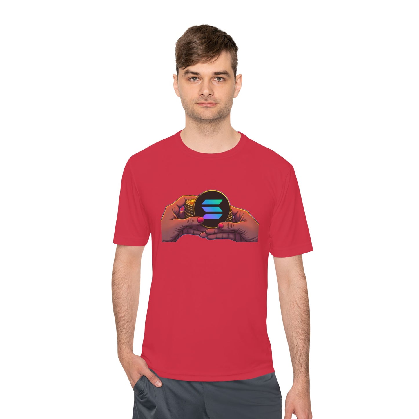 Unisex Moisture Wicking Tee featuring SOLANA & YZY designs, Perfect for Athletes, Casual Wear, Fitness Goals, Everyday Use, Sports Events