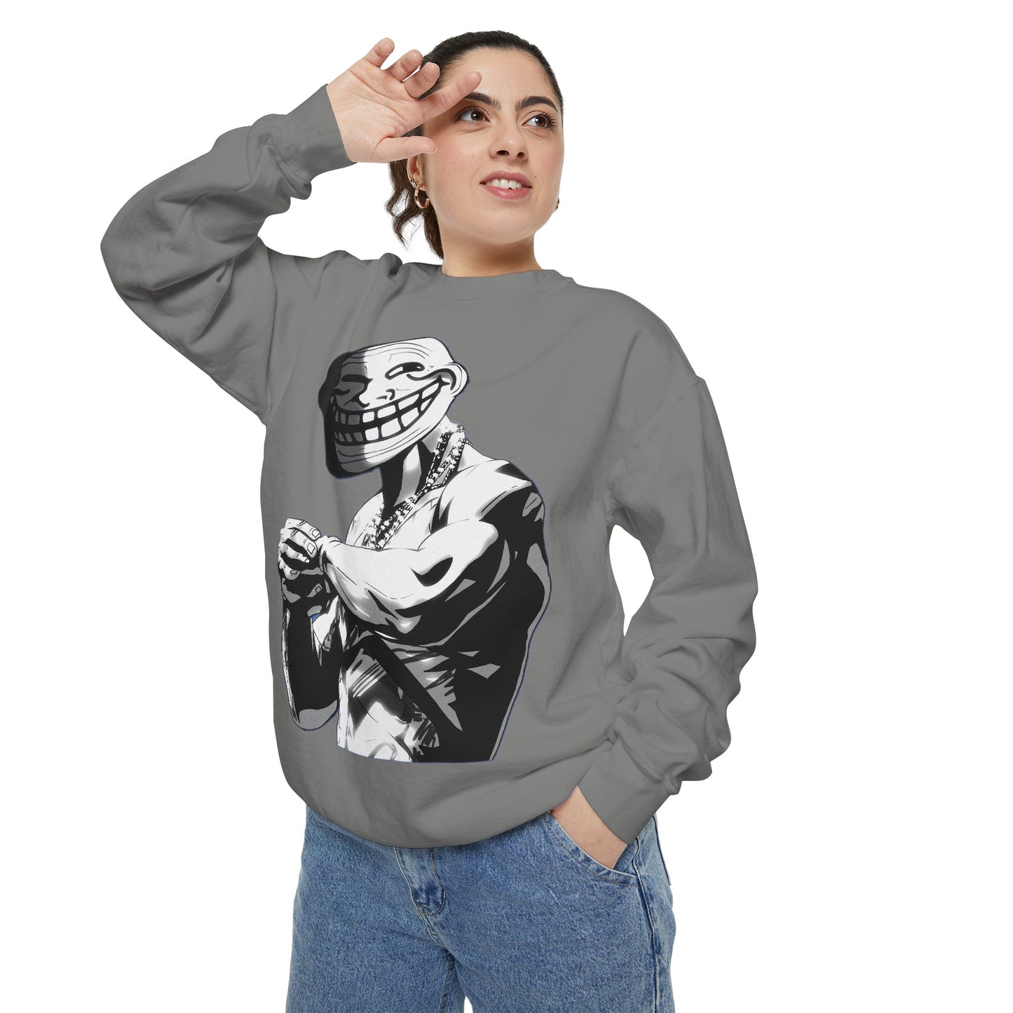 TROLL Stylish Unisex Sweatshirt with Playful Graphic, Trendy Streetwear, Cozy and Casual, Perfect Gift for Any Occasion, Unique Art Design
