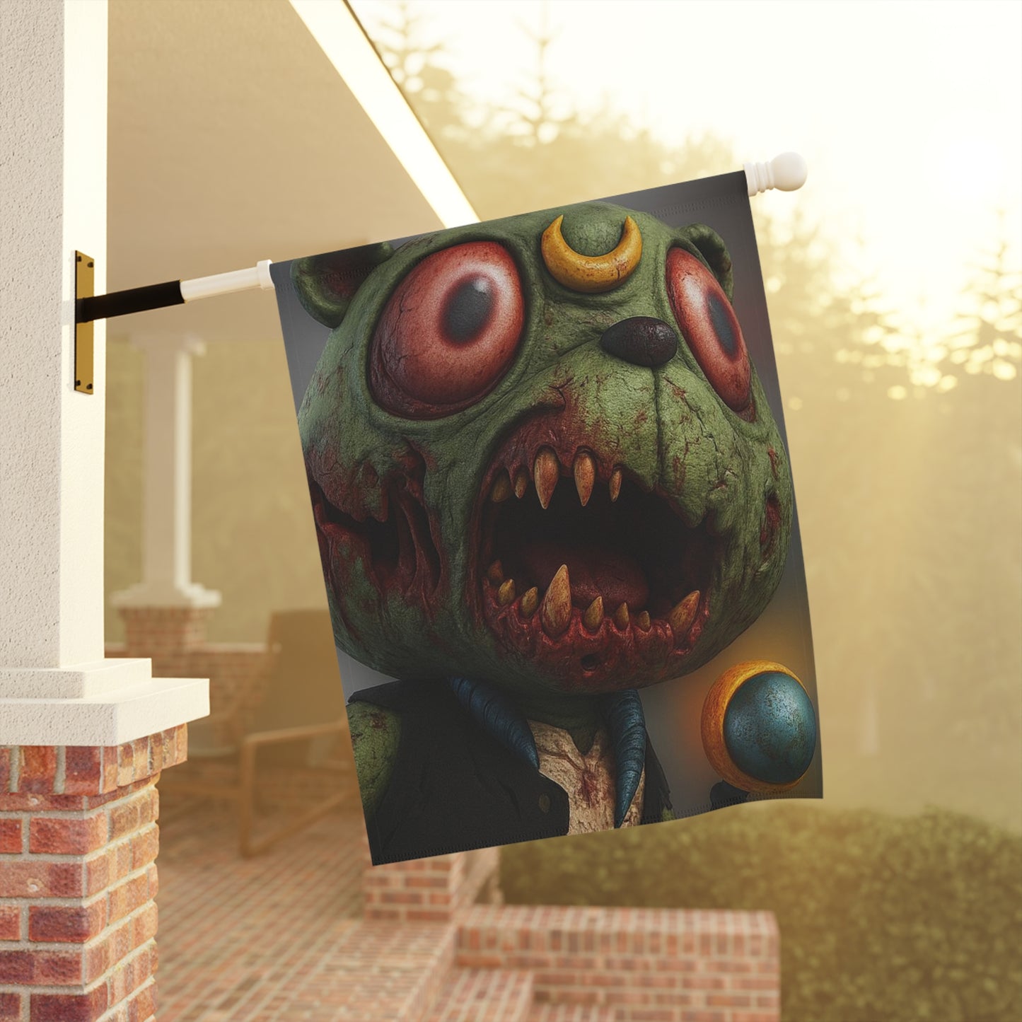 4NBT Spooky Garden Banner, Halloween Decoration, Unique Yard Art, Outdoor Scarecrow Sign, Whimsical Home Decor