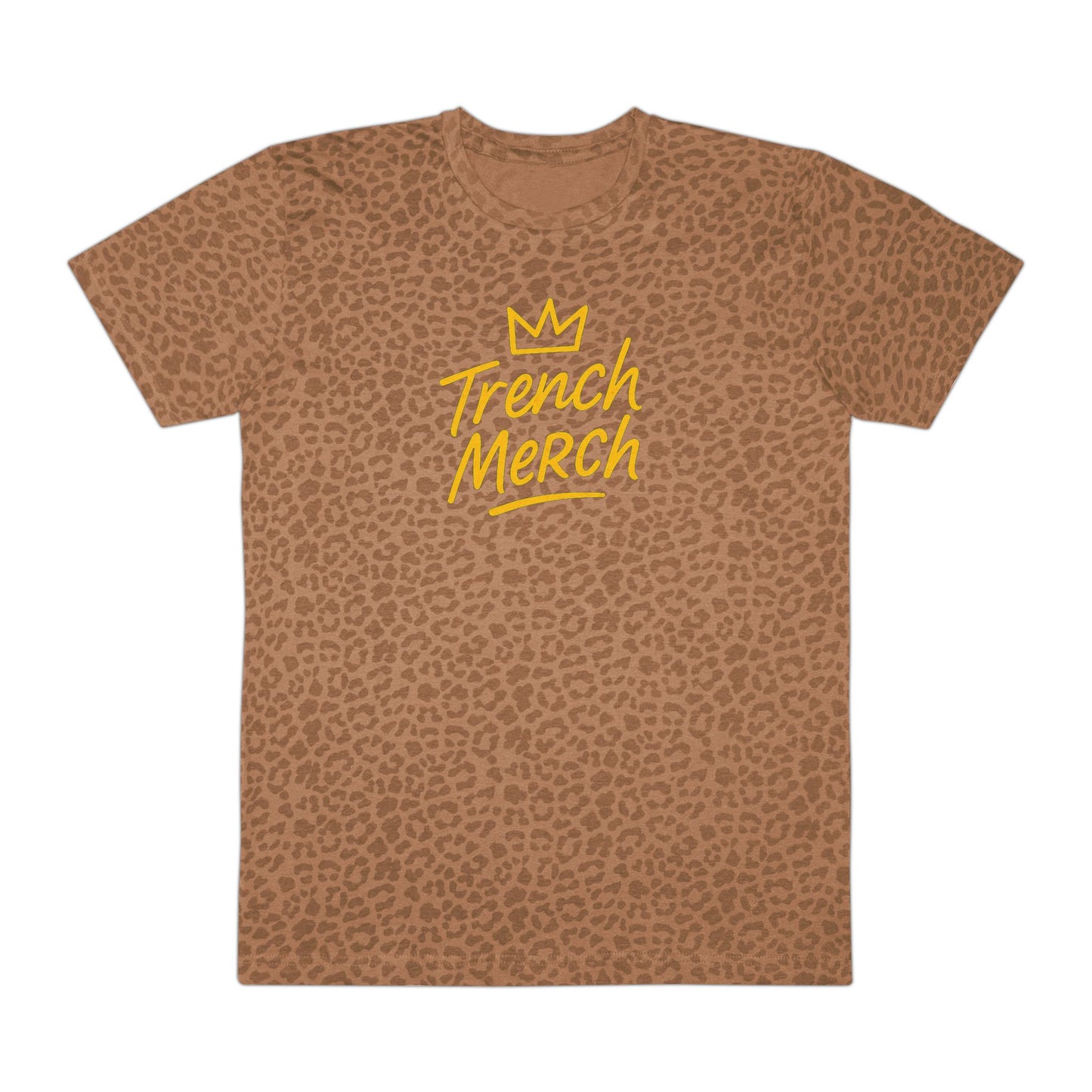 Trench Merch Crown Leopard Print Tee, Casual Statement Shirt, Urban Fashion Top, Gift for Him, Everyday Wear