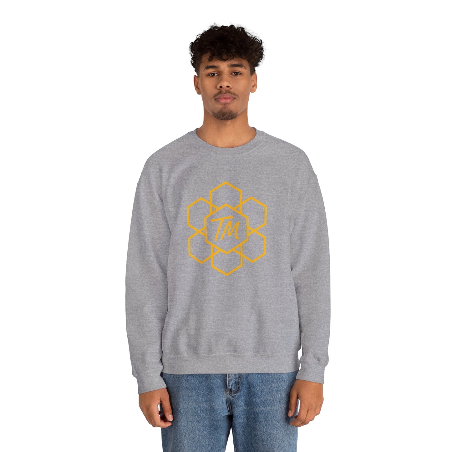 Trench Merch Stylish Honeycomb Crewneck Sweatshirt, Cozy Unisex Sweatshirt, Casual Fall Apparel, Gift for Honey Lovers, Trendy Weekend Wear
