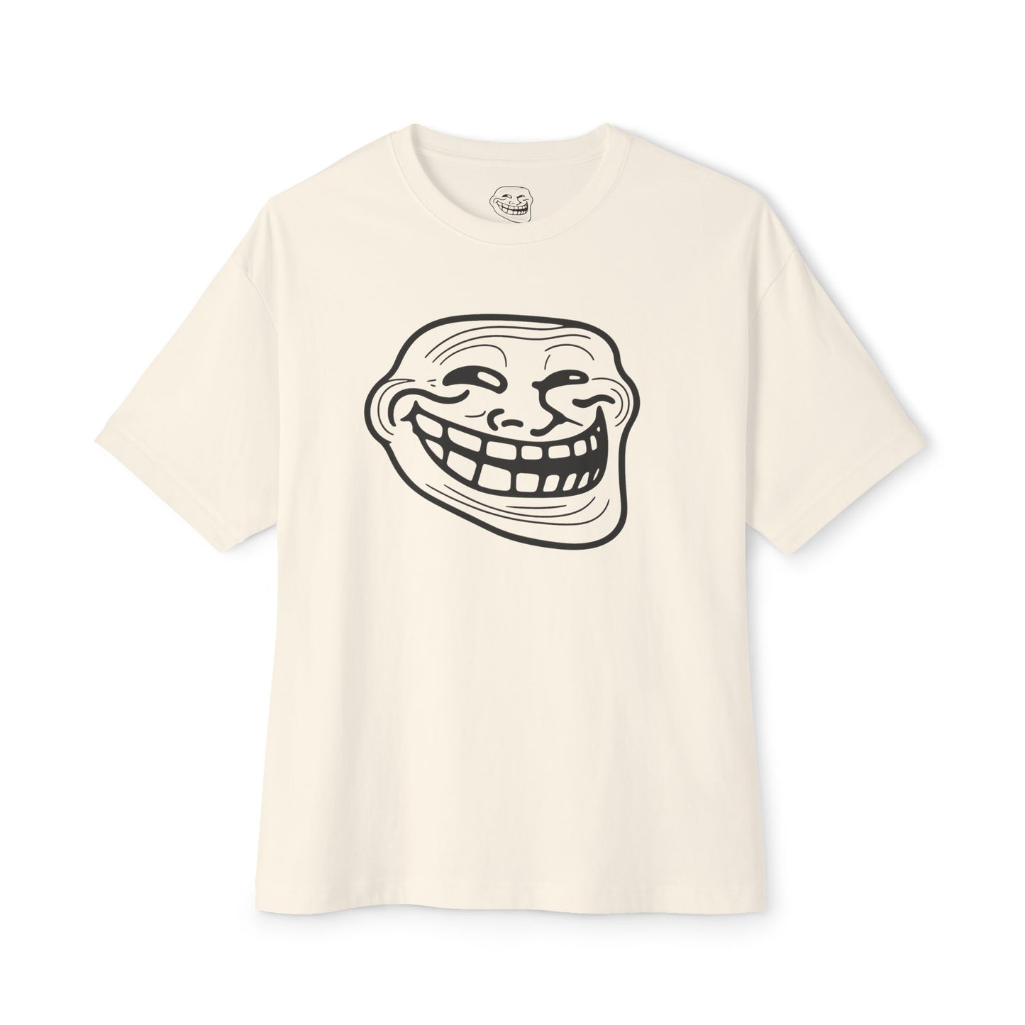 TROLL Funny Graphic Tee, Unisex Oversized Boxy Tee with Troll Face Design, Casual Wear, Gift for Friends, Humor Shirt, Comfortable Everyday Wear