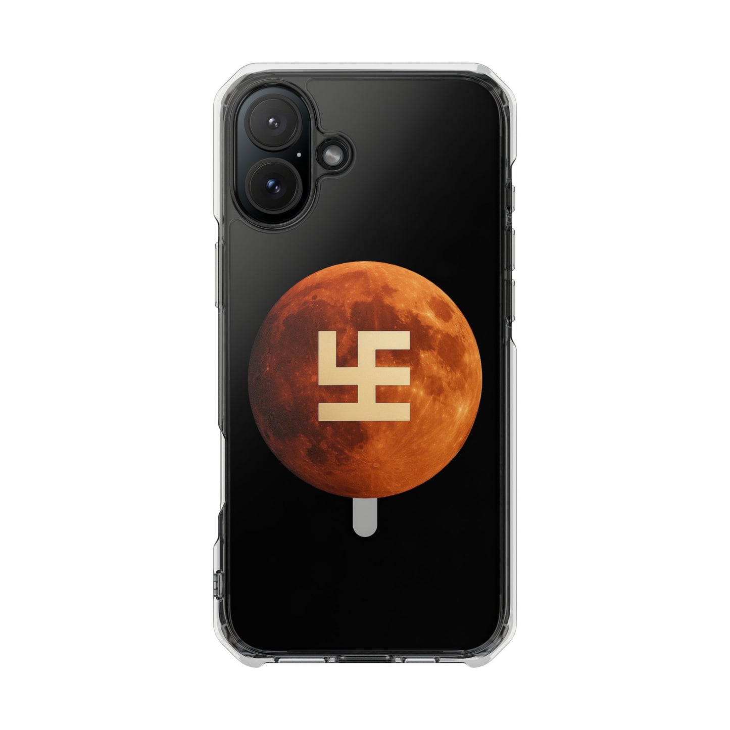 Swasticoin Magnetic Phone Case with Lunar Design, Unique Phone Accessory, Shockproof Clear Case, Stylish Phone Cover, Gift for Tech Lovers