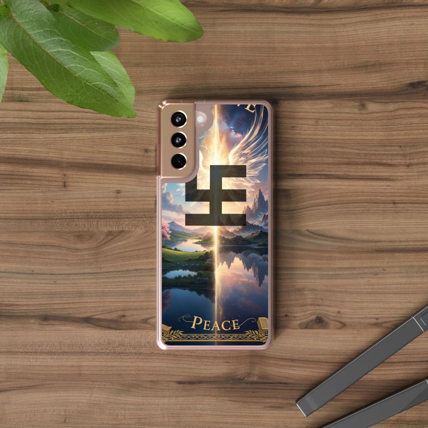 Swasticoin Peaceful Clear Phone Cases, Phone Accessories, Minimalist Design, Nature Lover Gifts, Transparent Phone Cover, Unique Art Case