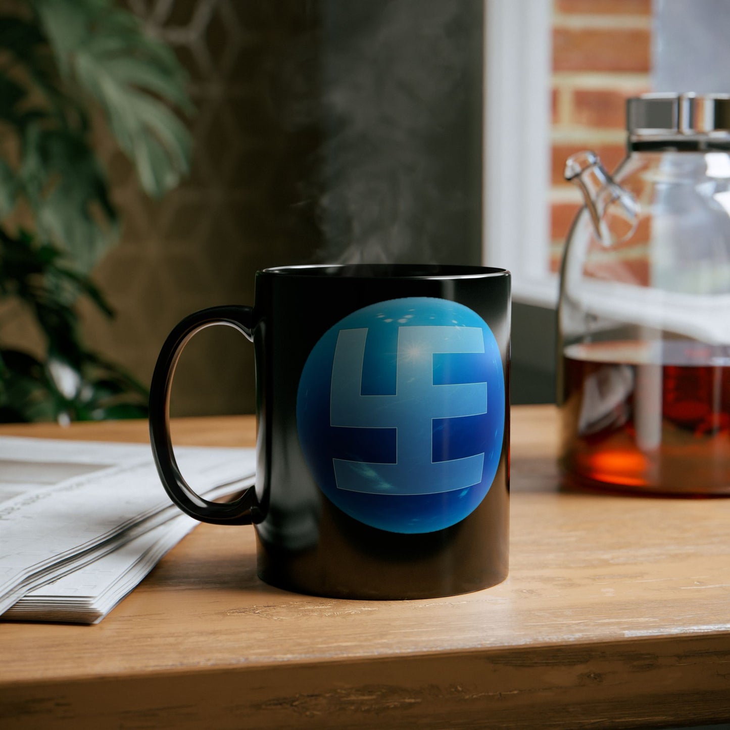 9gy Swasticoin Colorful Coin Design Mug, Unique Coffee Cup, Cryptocurrency Gift, Vibrant Tea Mug, Geeky Kitchen Decor, Fun Collectible Mug