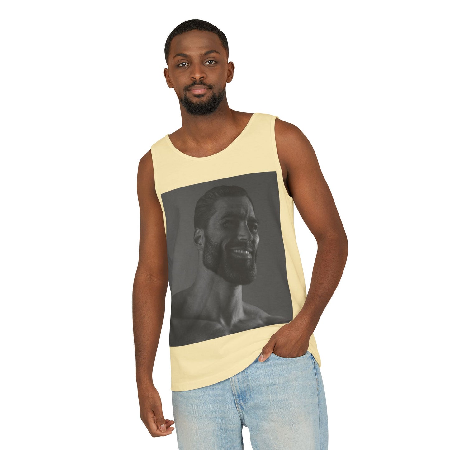 GIGA Unisex Garment-Dyed Tank Top, Summer Apparel, Funny Graphic Tee, Workout Wear, Unique Gift Idea, Casual Outfit