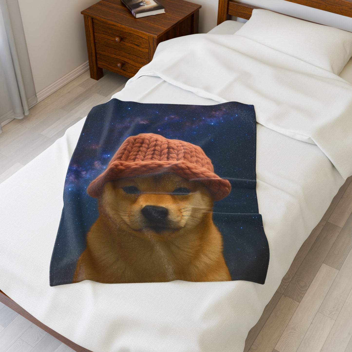 WIF Cozy Velveteen Plush Blanket with Fun Dog Design, Pet Lovers Gift, Home Decor, Unique Throw Blanket for All Occasions, Warm Throw