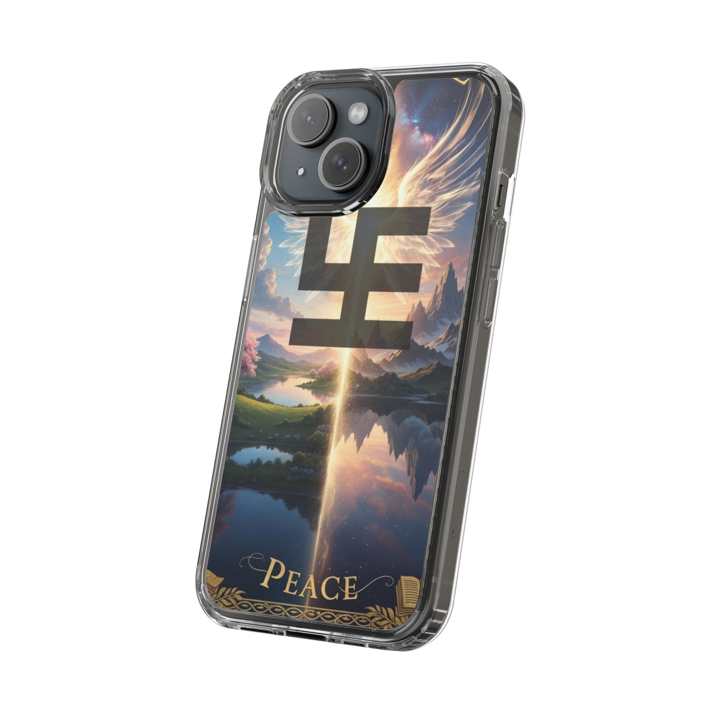 Swasticoin Peaceful Clear Phone Cases, Phone Accessories, Minimalist Design, Nature Lover Gifts, Transparent Phone Cover, Unique Art Case