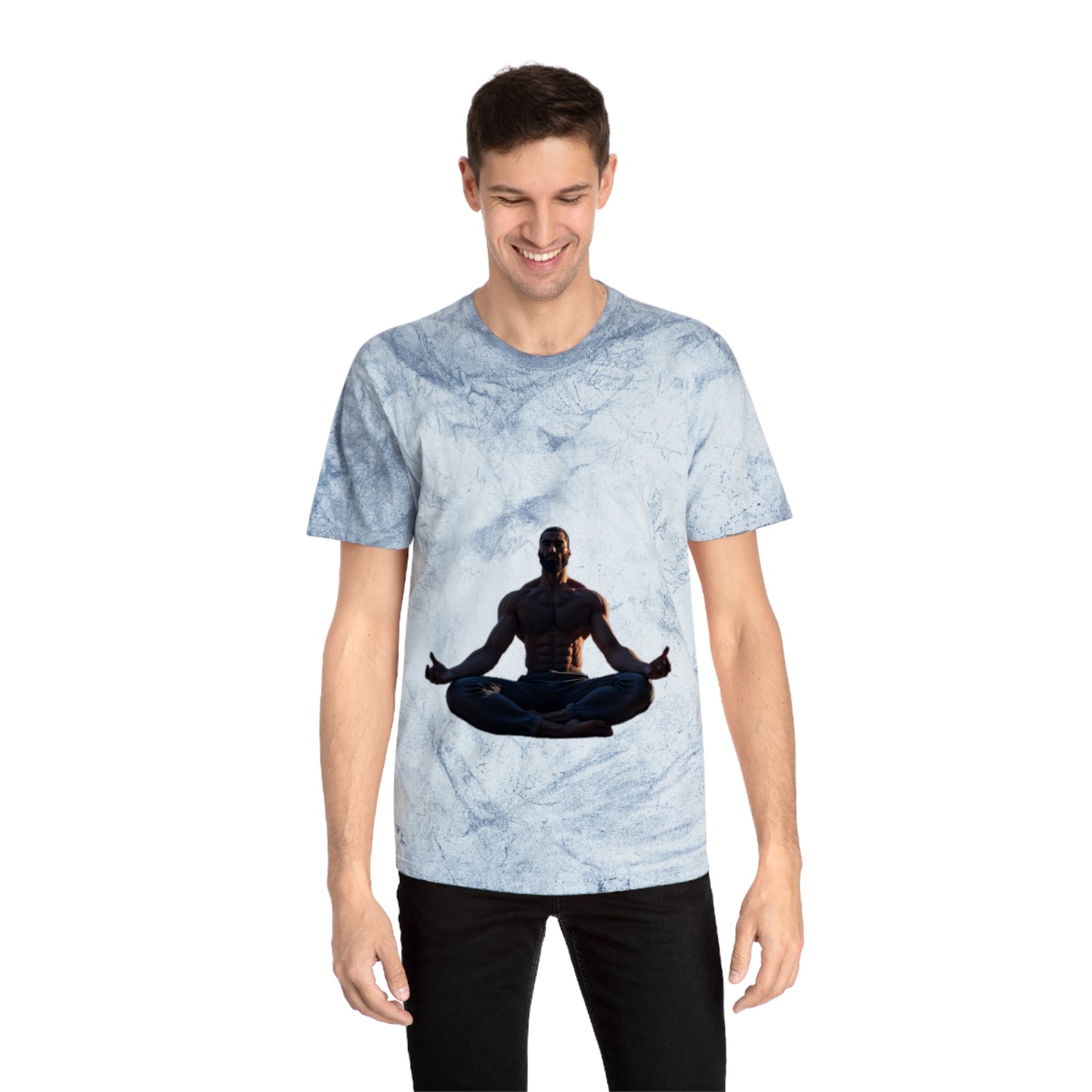 GIGA Color Blast Meditation T-Shirt | Unisex Vibe, Unique Gift for Yoga Lovers, Inspirational Wear, Gigachad Design, Casual Fashion
