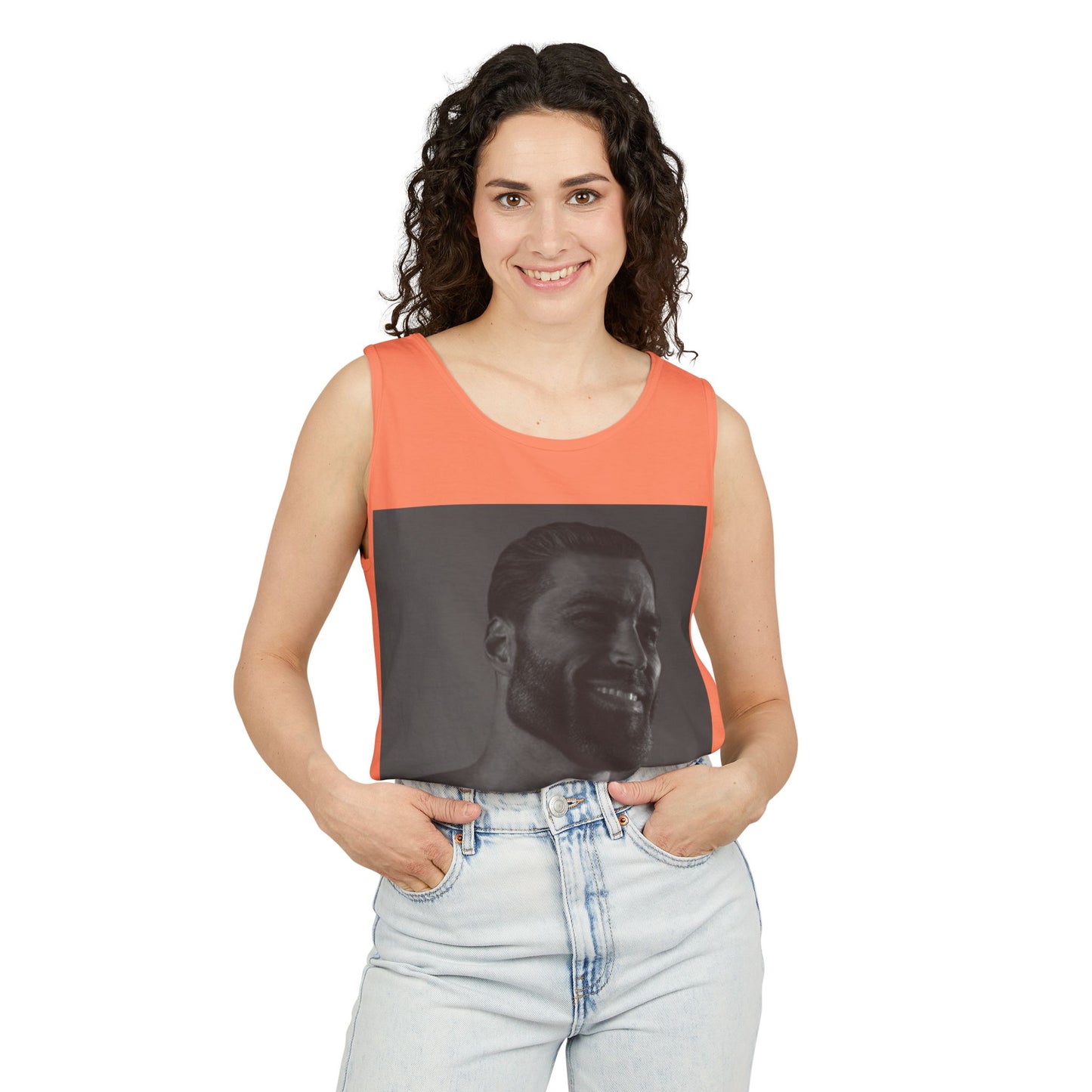 GIGA Unisex Garment-Dyed Tank Top, Summer Apparel, Funny Graphic Tee, Workout Wear, Unique Gift Idea, Casual Outfit