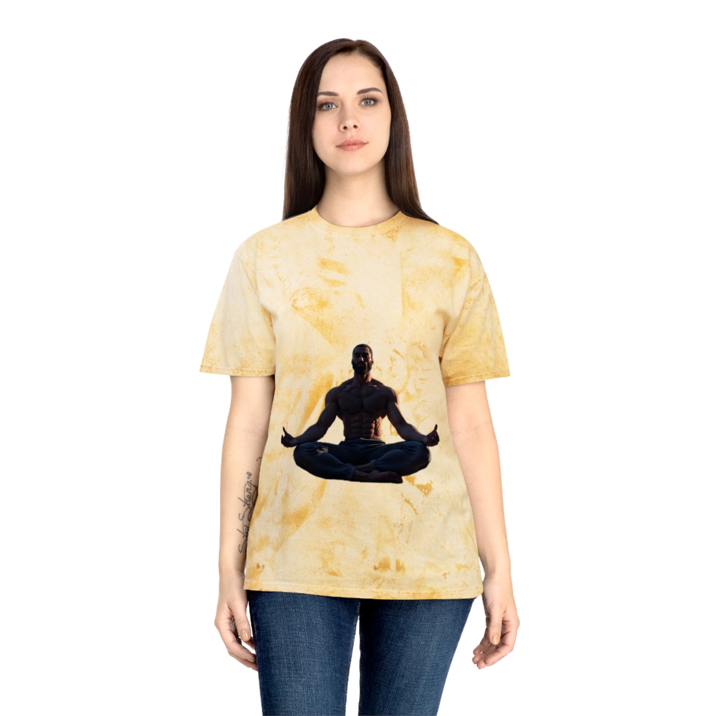 GIGA Color Blast Meditation T-Shirt | Unisex Vibe, Unique Gift for Yoga Lovers, Inspirational Wear, Gigachad Design, Casual Fashion