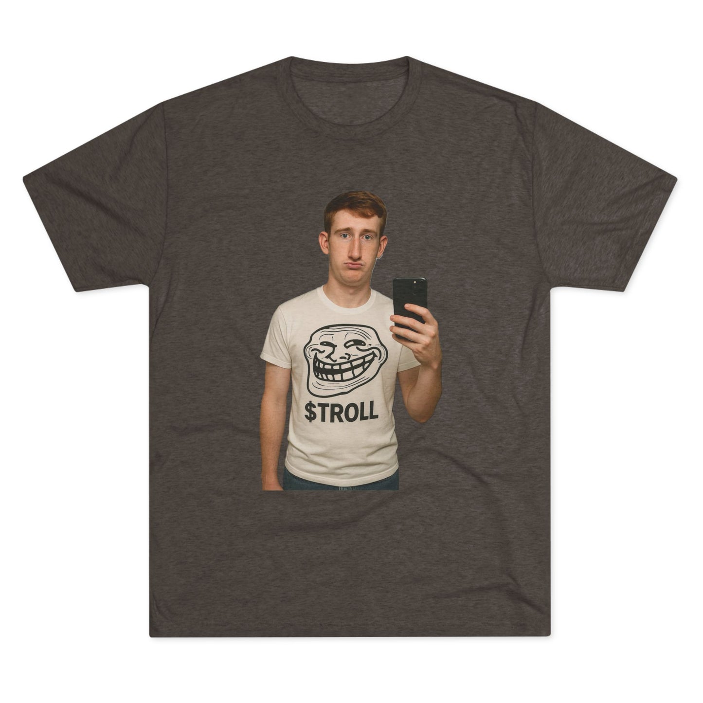 TROLL Unisex Tri-Blend Crew Tee | Funny Tee | Casual Wear | Gift for Friends | Trendy Shirt | Meme Apparel