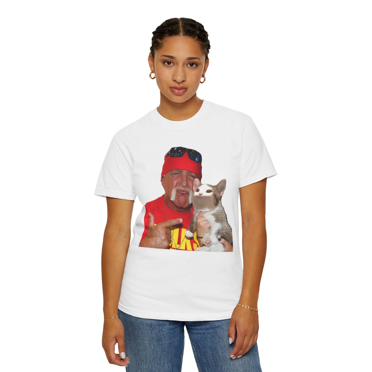 POPCAT Hilarious Unisex T-Shirt: Perfect for Dads, Pet Lovers, Gifts, Funny Apparel, Casual Wear, Cat Lovers